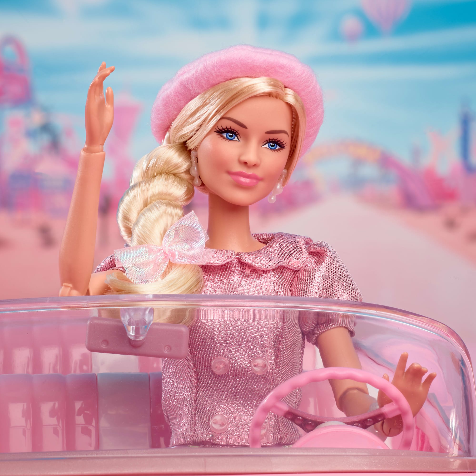 Barbie The Movie Doll. Margot Robbie As Barbie. Collectible Doll Wearing Pink Blouse & Skirt Set - Image 3