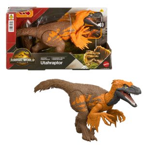 Jurassic World Dinossauro de Brinquedo Rebirth Rugido Selvagem Utahraptor