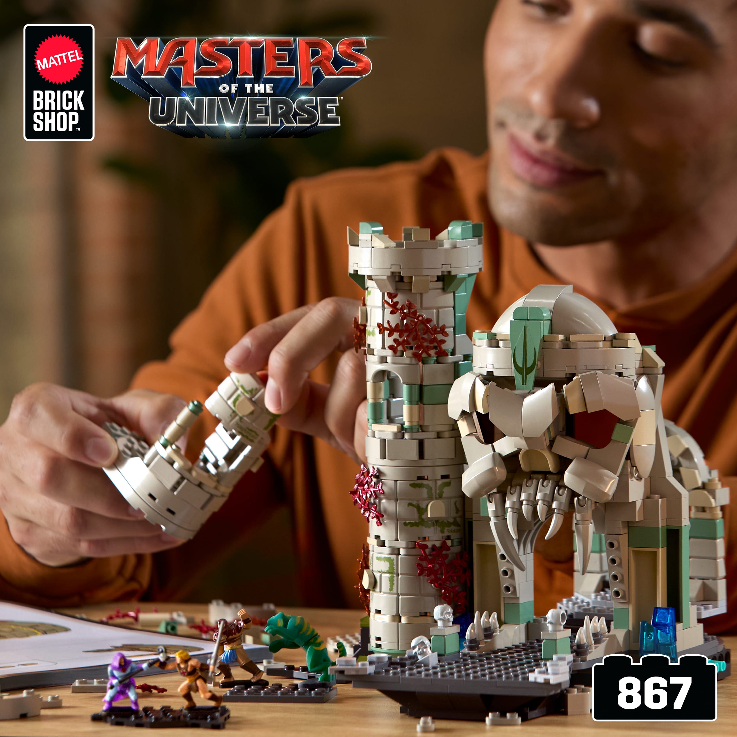 Mattel Brick Shop Masters Of The Universe Battle Of Castle Grayskull Building Toy Kit (867 Pieces). For Collectors - Image 2
