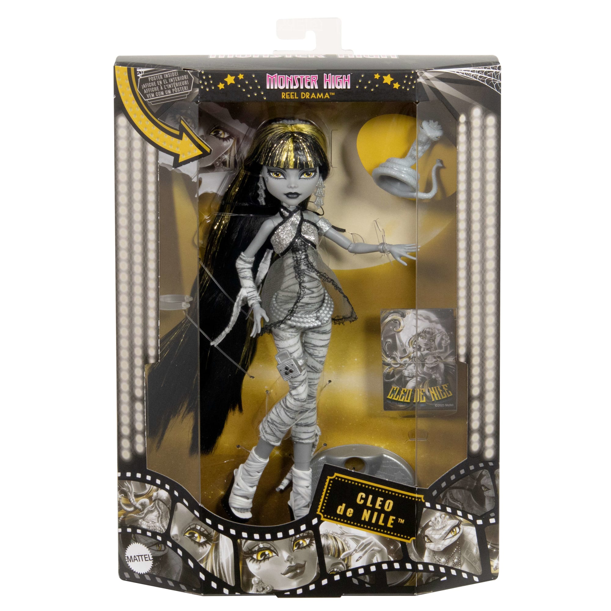 Monster High Reel Drama Cleo De Nile Black And White Reproduction Collector Doll With Poster - Image 6
