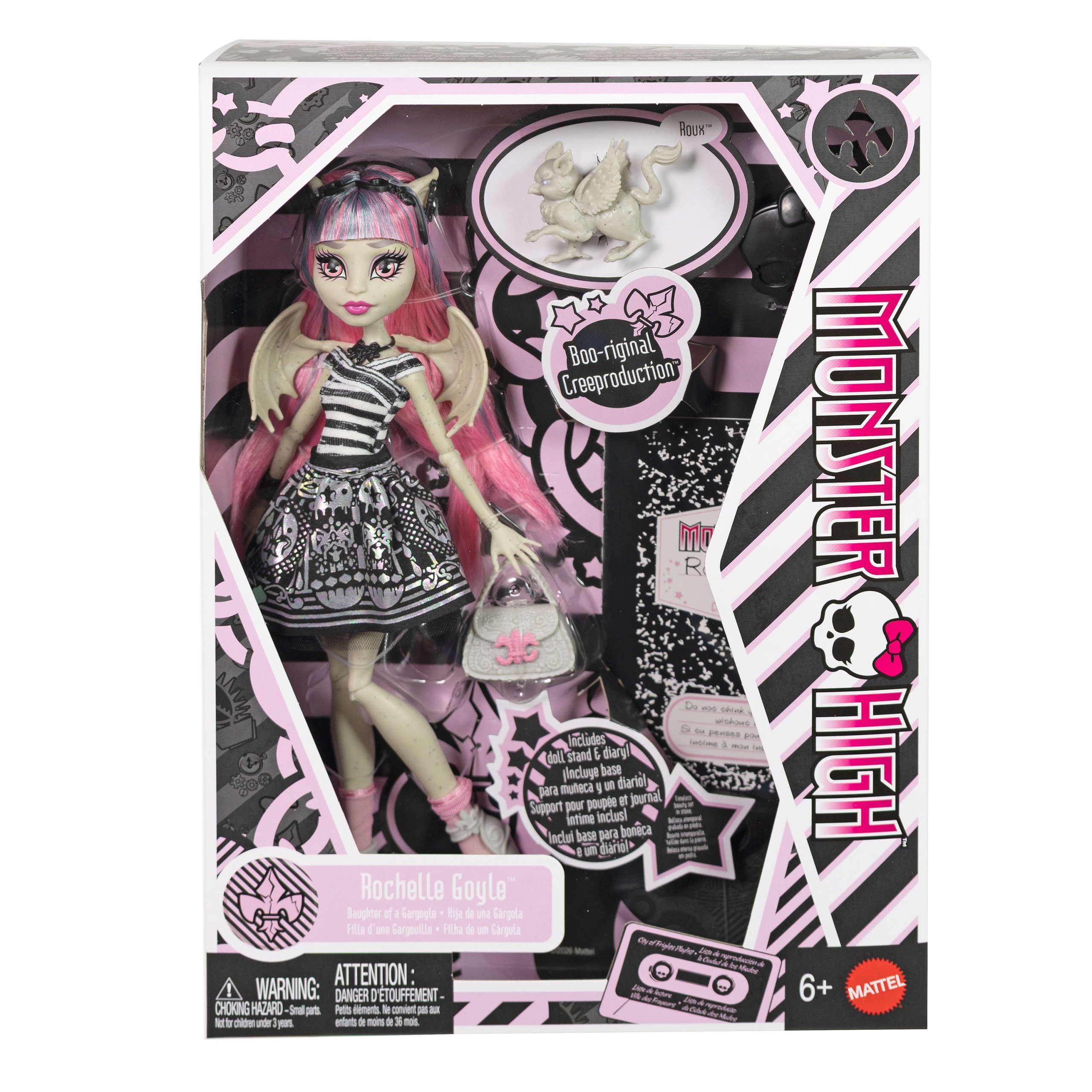 Monster High Boo-Riginal Creeproduction Rochelle Goyle Doll With Diary. Doll Stand And Pet - Image 6