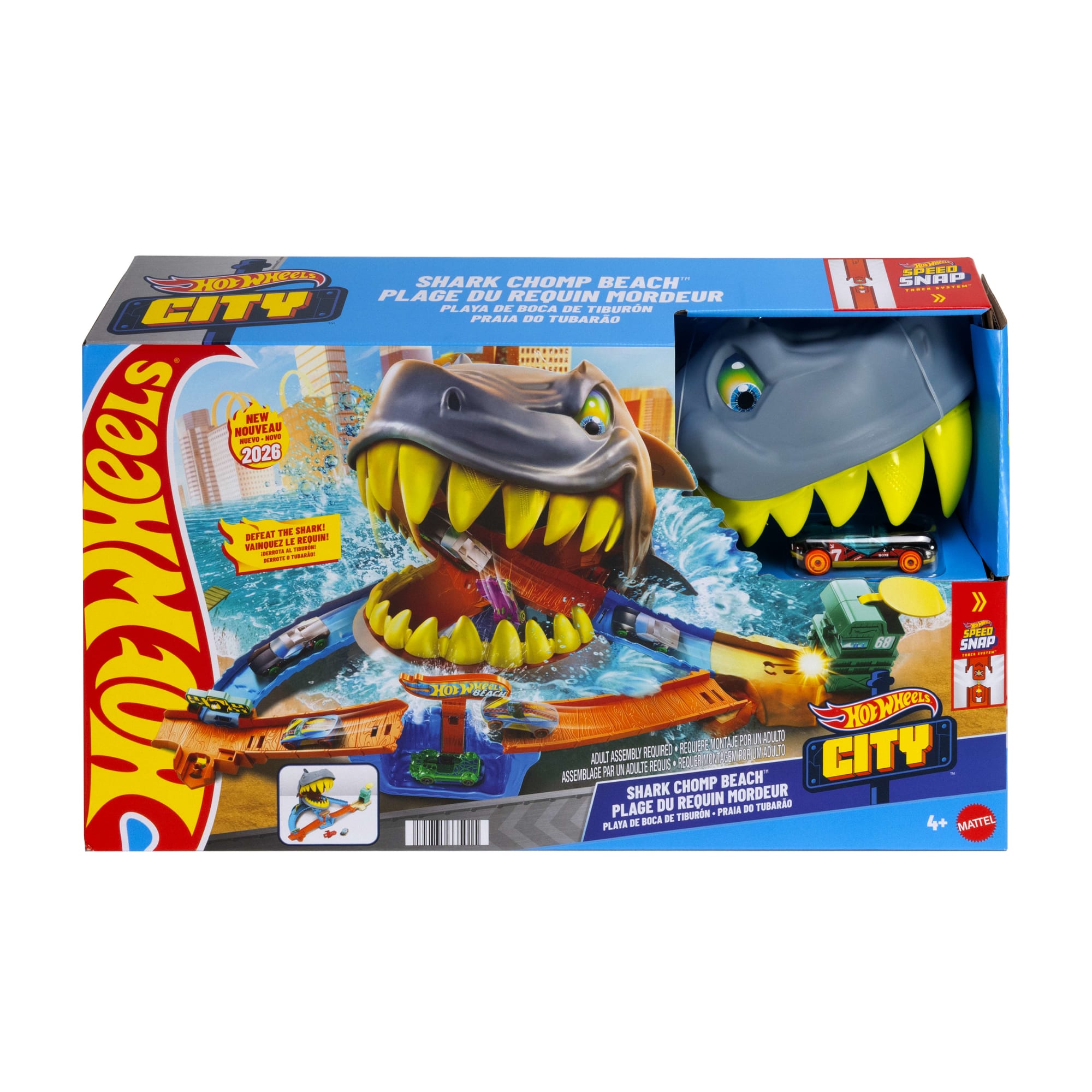 Hot Wheels City Shark Chomp Beach Playset & 1:64 Scale Die-Cast Toy Car. Big Win Moment - Image 6