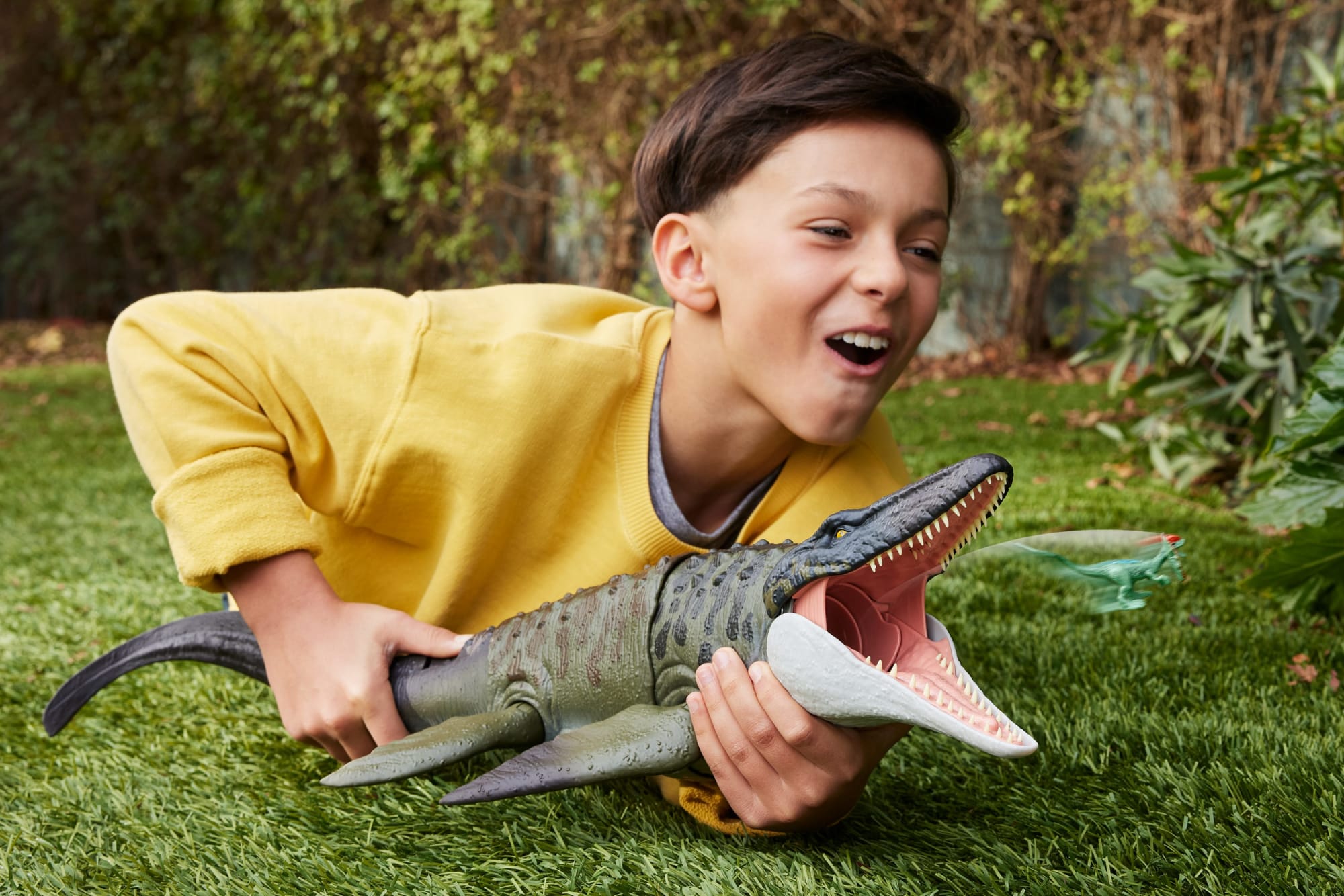 Jurassic World Rebirth Bite N Blast Mosasaurus Action Figure And Mini Dilophosaurus. Dinosaur Toy - Image 2