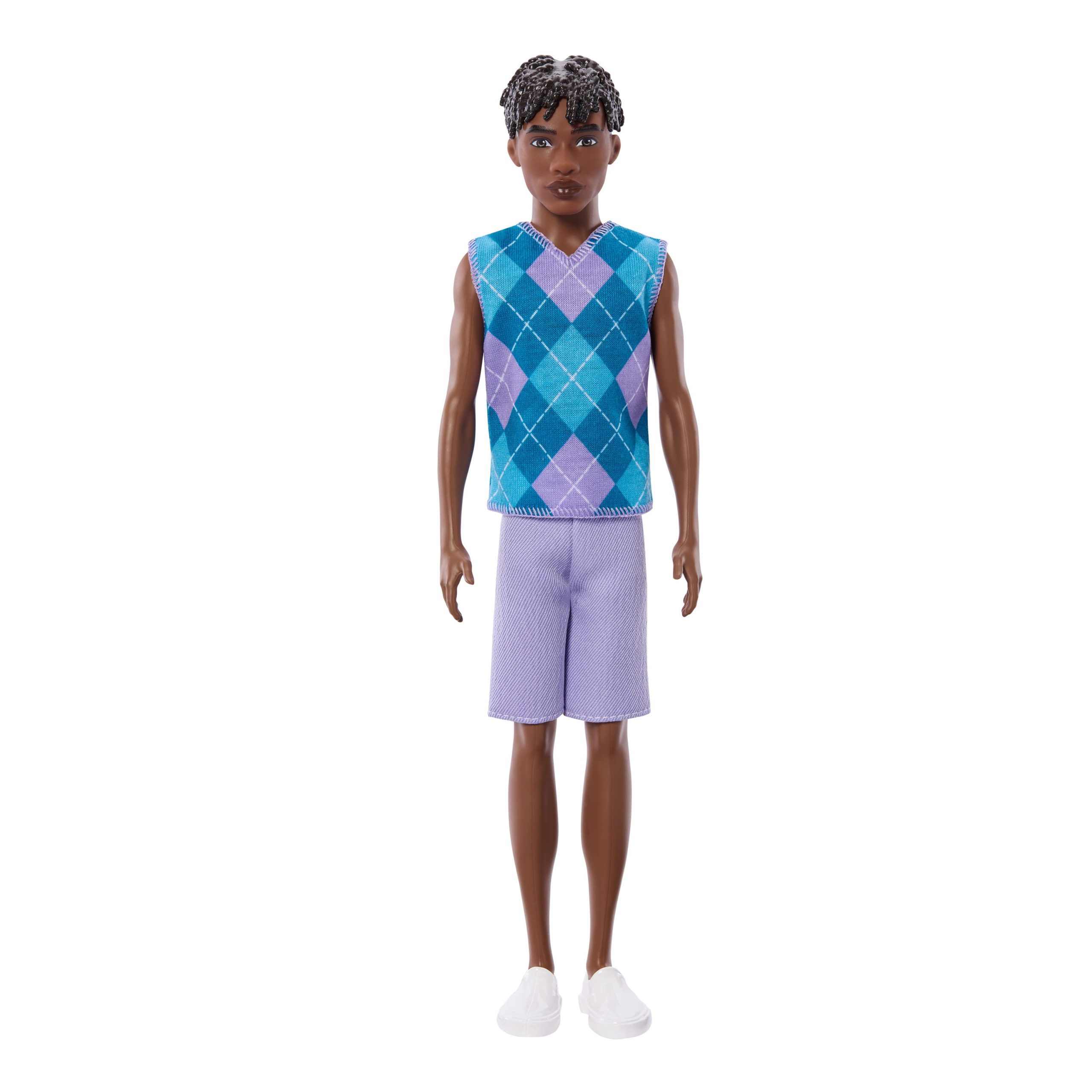 Barbie Fashionistas Style Ken Doll #253 in Lavender Shorts. Turquoise And Lavender Top. Brown Hair - Image 5