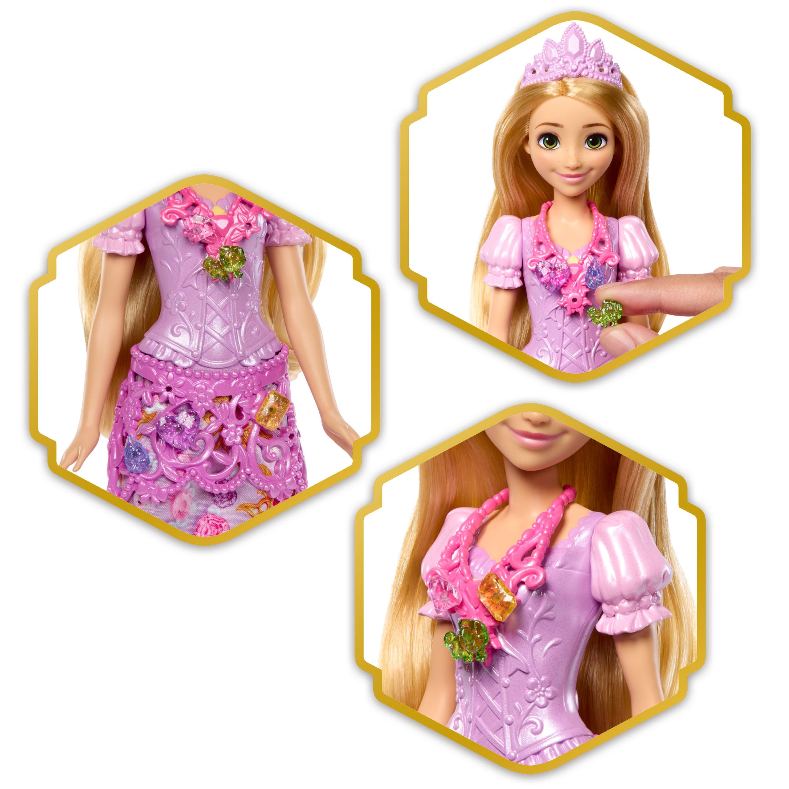 Disney Princess Jewel Reveal Rapunzel Fashion Doll W/ 8 Surprises Including Gem Box & 10 Accessories - Image 4