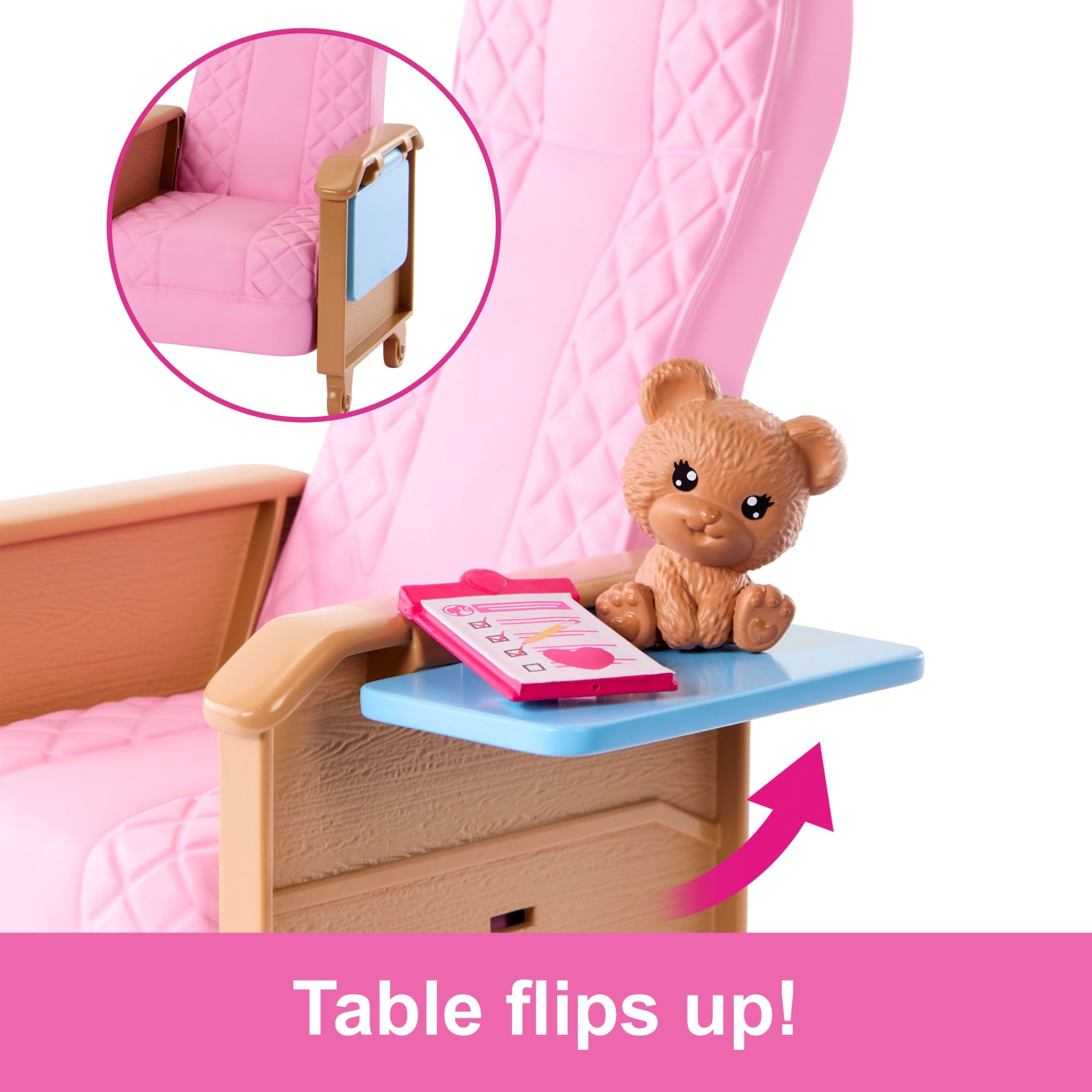 Barbie World Day At The Doctor Toy Playset With Medical Station. Chair & 12 Accessories - Image 4