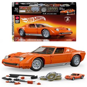 Mattel Brick Shop Hot Wheels '71 Lamborghini Miura P400 Sv Building Toy Kit (1523 Pieces). For Collectors