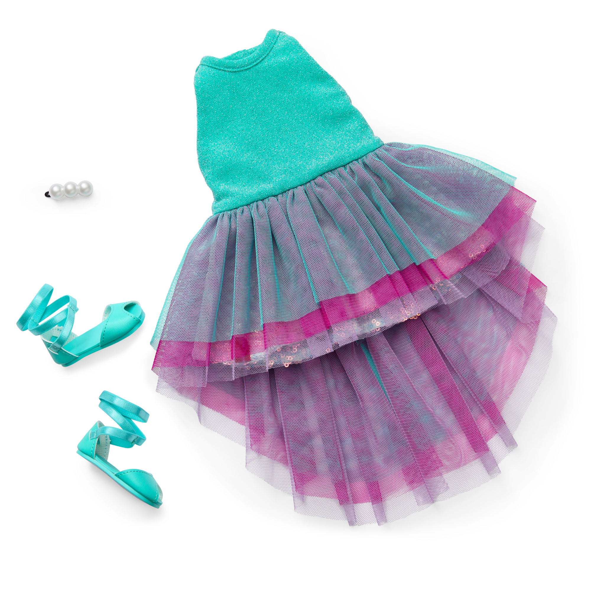 Glam Shimmering Ocean Outfit & Shimmering Sea Turtle Backpack & Accessory Set Bundle - Image 3