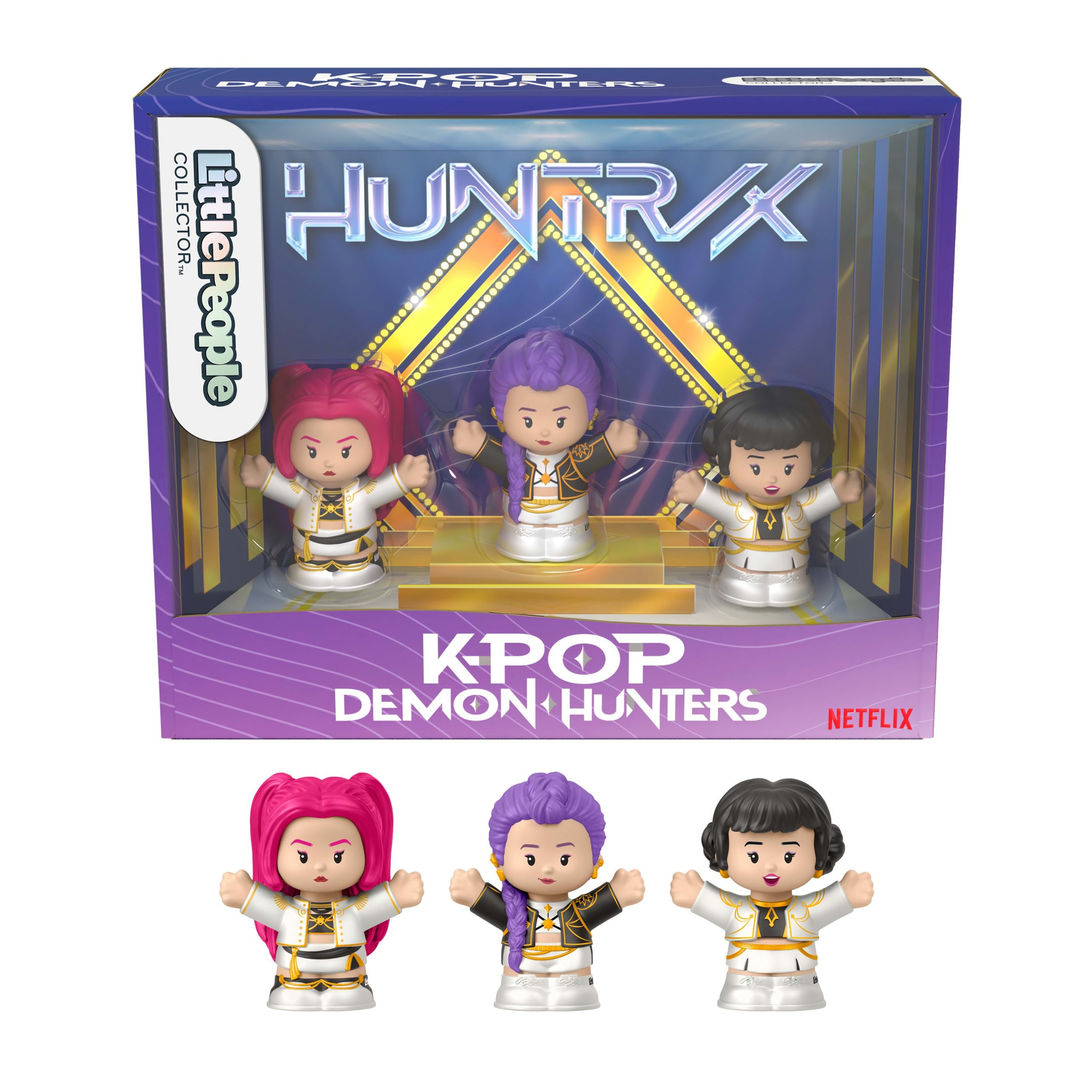 Coffret KPop demon Hunters: Huntr/X Little People Collector en Édition Spéciale. 3 Figurines