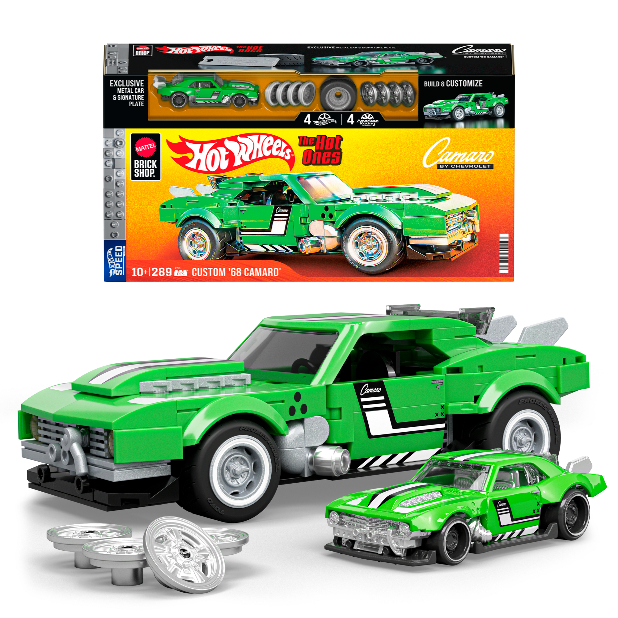Mattel Brick Shop Hot Wheels Custom '68 Camaro Building Toy Kit (289 Pieces). For Collectors