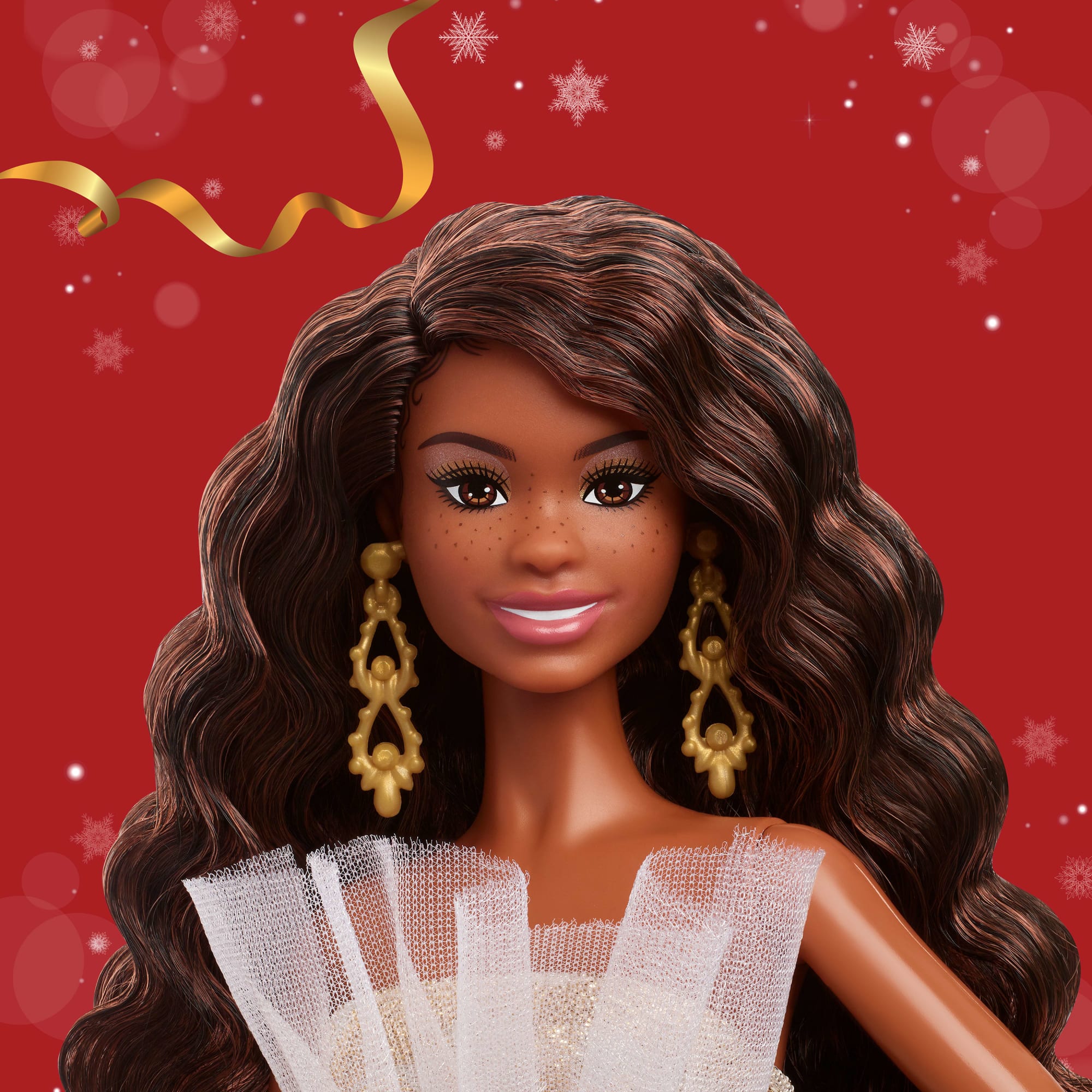 Barbie Signature 2025 Holiday Barbie Fashion Doll. Seasonal Collector. Black Hair With Silver & Gold Gown - Image 2