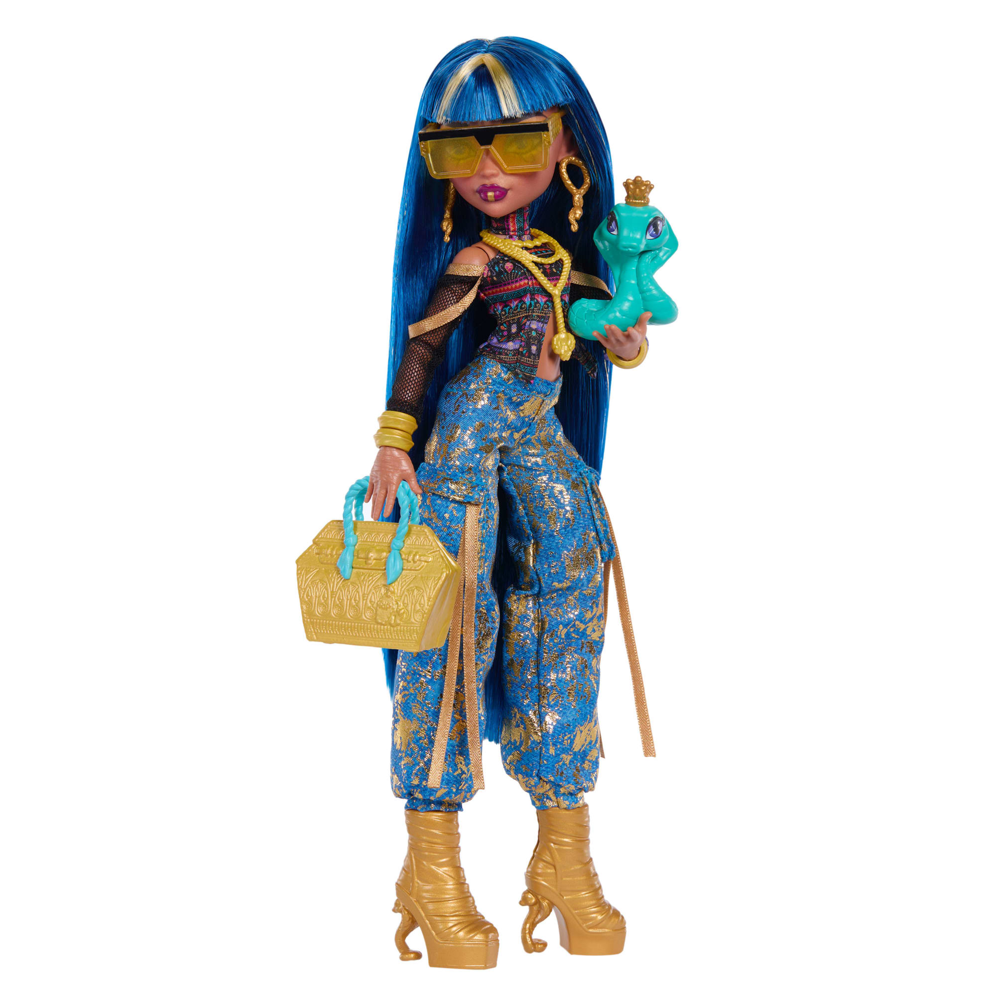 Monster High Cleo De Nile Fashion Doll in Cargo Pants With Pet Hissette And 7 Accessories - Image 3
