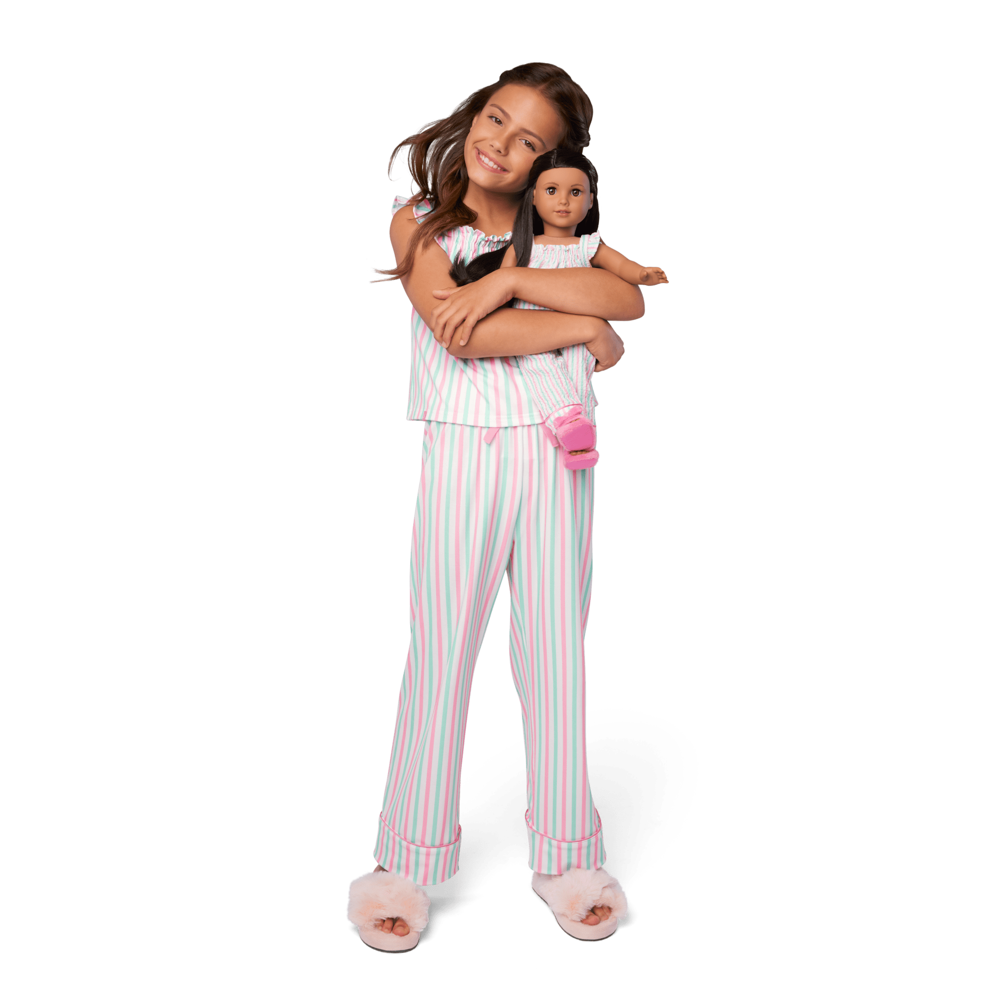 Raquel's™ Coastal Stripes Pajamas for Girls & 18-inch Dolls