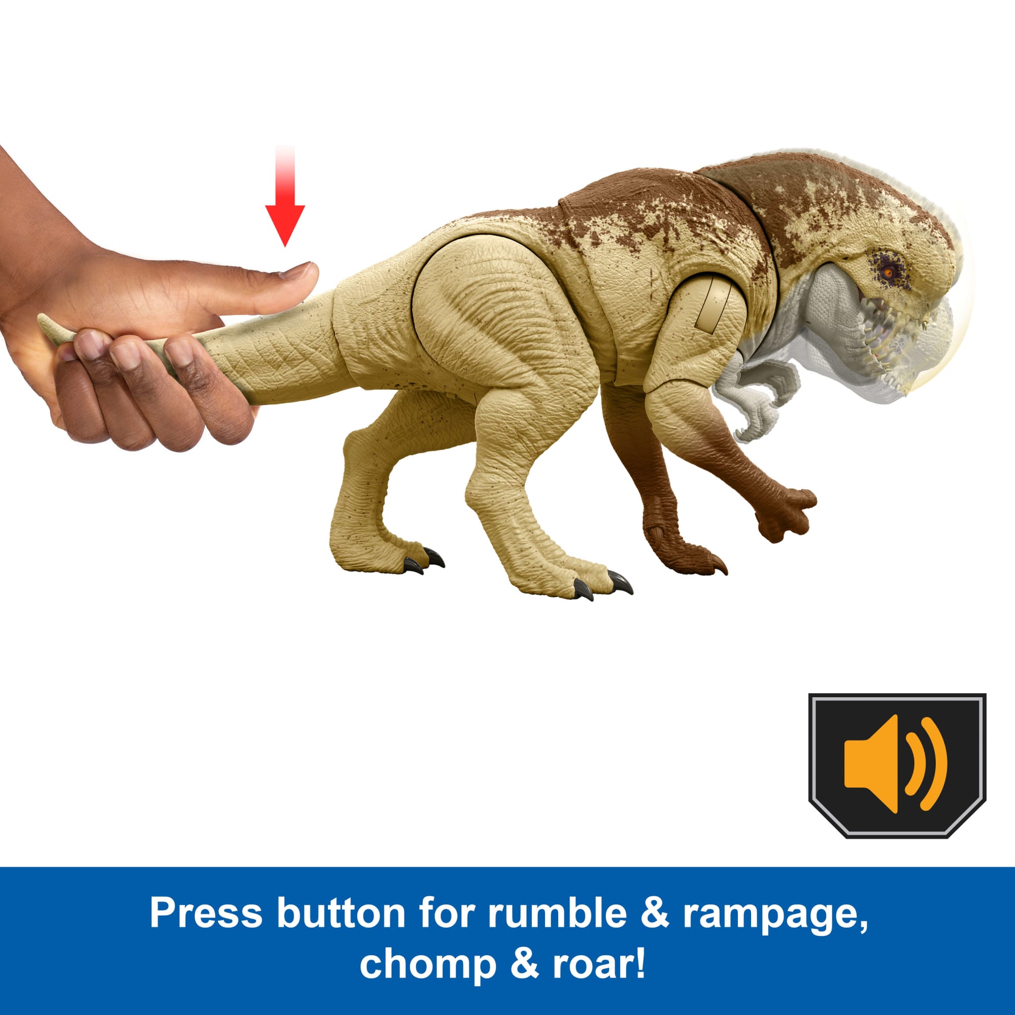 Jurassic World Rebirth Distortus Rex Action Figure. 22 Inch Rumble N Rampage Dinosaur Toy. 2 Attacks - Image 4