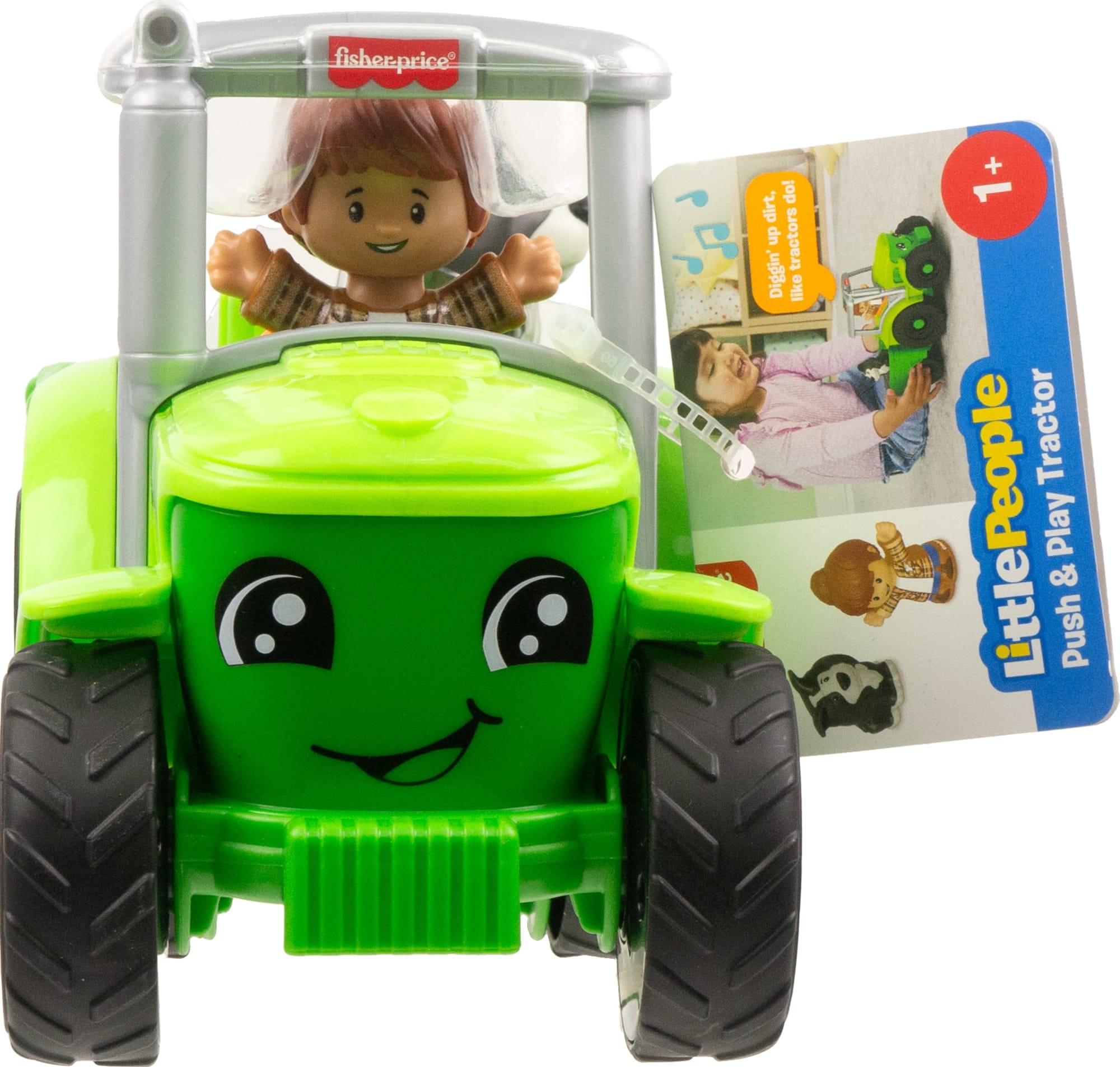 Fisher-Price Little People Push & Play Tractor. Musical Toy Farm Vehicle & 2 Figures For Toddlers. Multilanguage Version - Image 6
