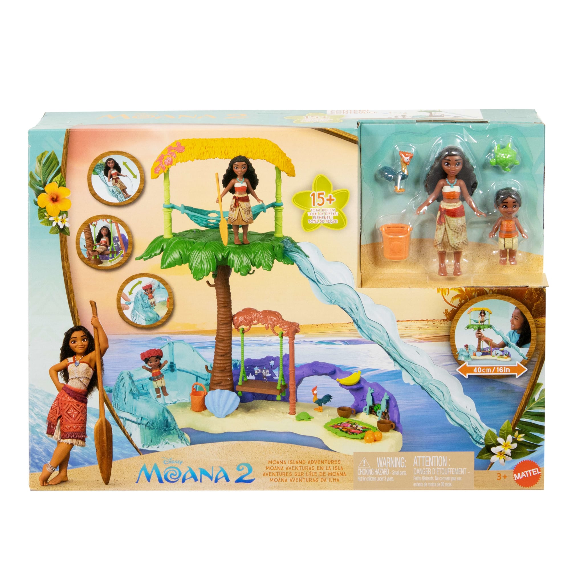 Disney Moana 2 Toys. Moana's Island Adventure Playset With 2 Small Dolls. 2 Friends & 8 Accessories - Image 6