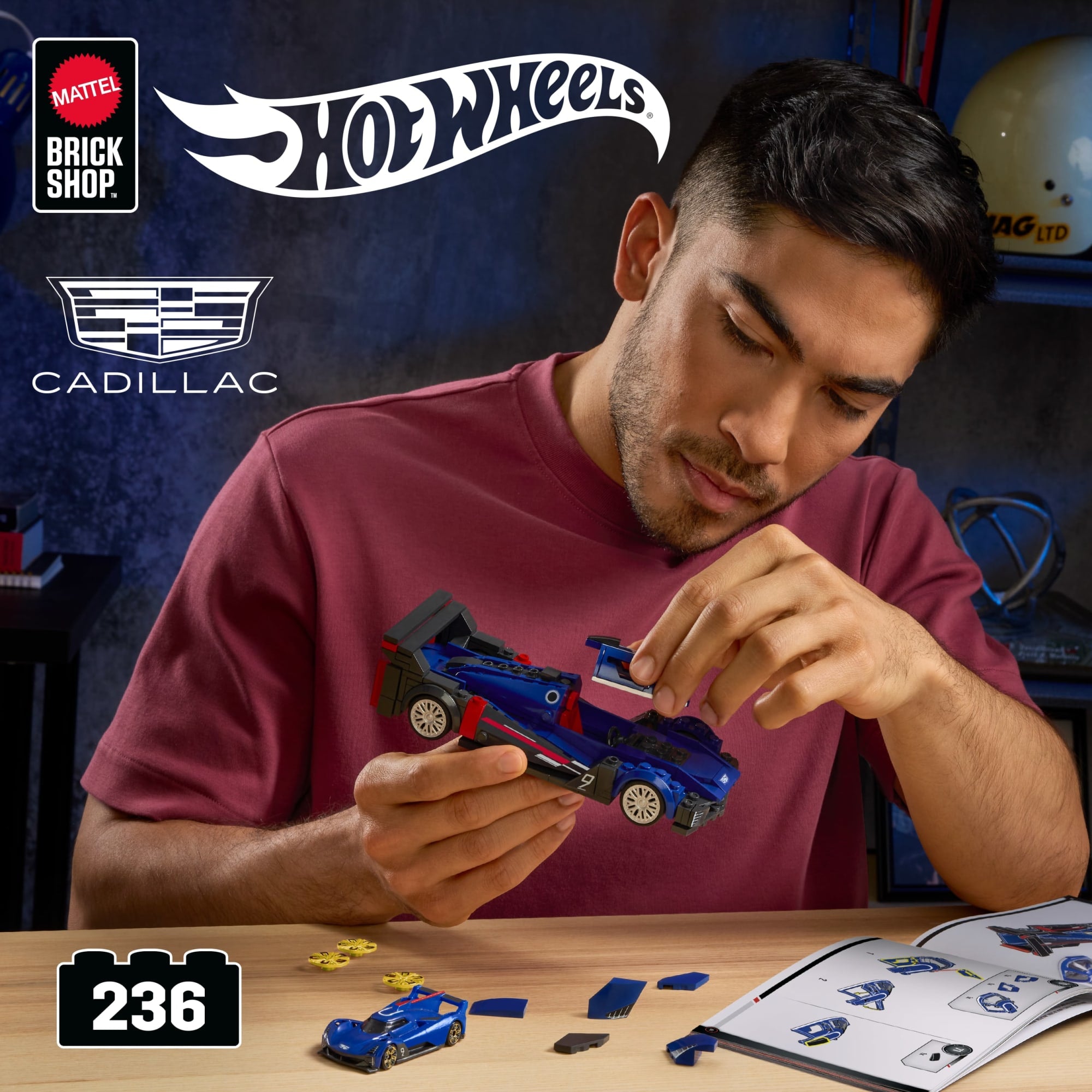 Mattel Brick Shop Hot Wheels Projet Gtp Hypercar de Cadillac. Kit de Construction de Jouets 236 Pièces de Collection - Image 2