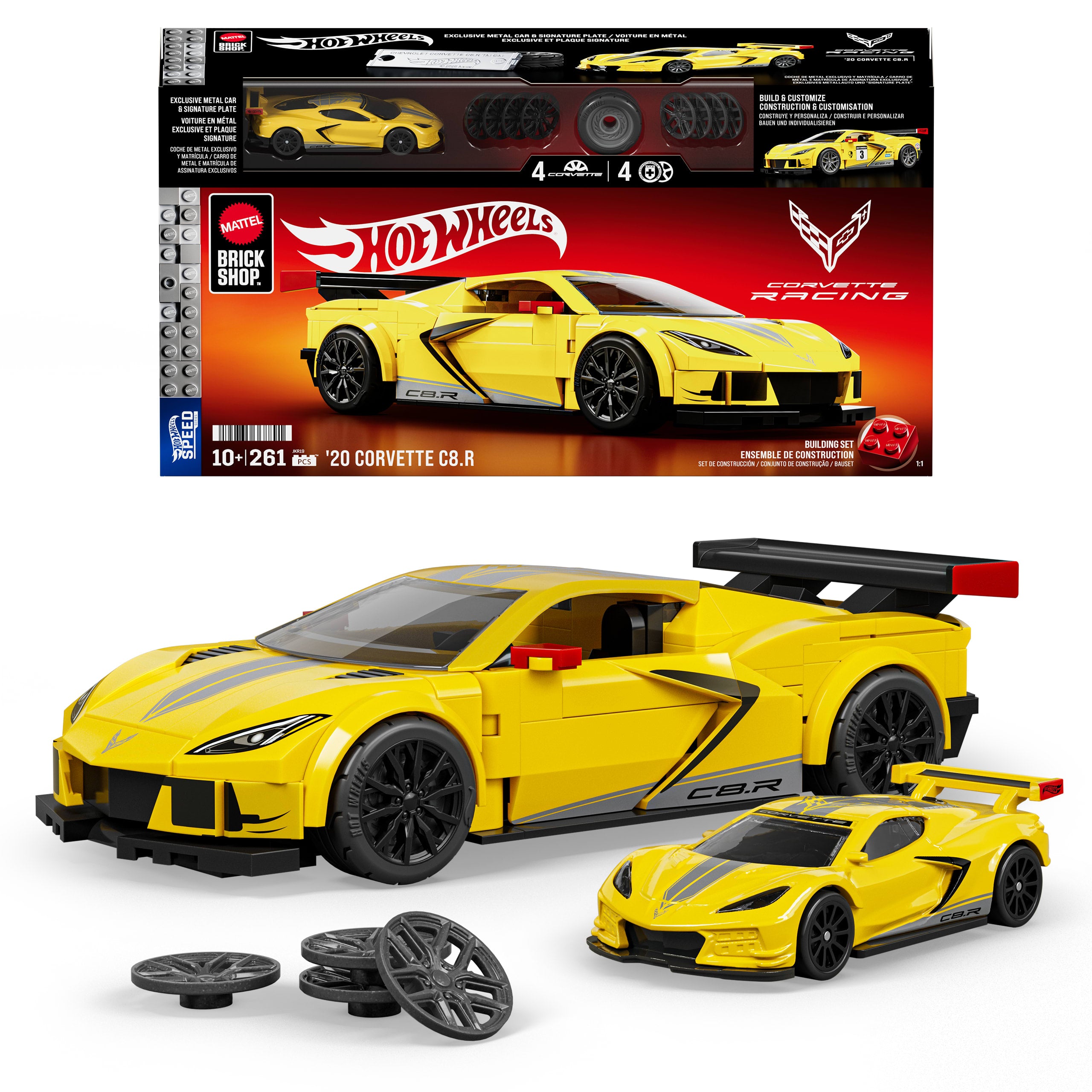 Mattel Brick Shop Hot Wheels '20 Corvette C8.R Building Set