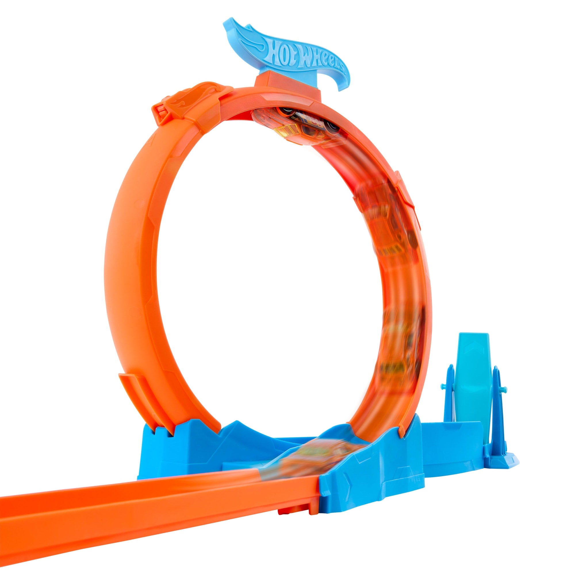 Hot Wheels Track Creator Triple Loop Pack & 1:64 Scale Toy Car. Track-Building Set - Image 3