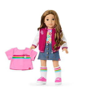 Truly Me™ 18-inch Doll #118 with curly caramel hair