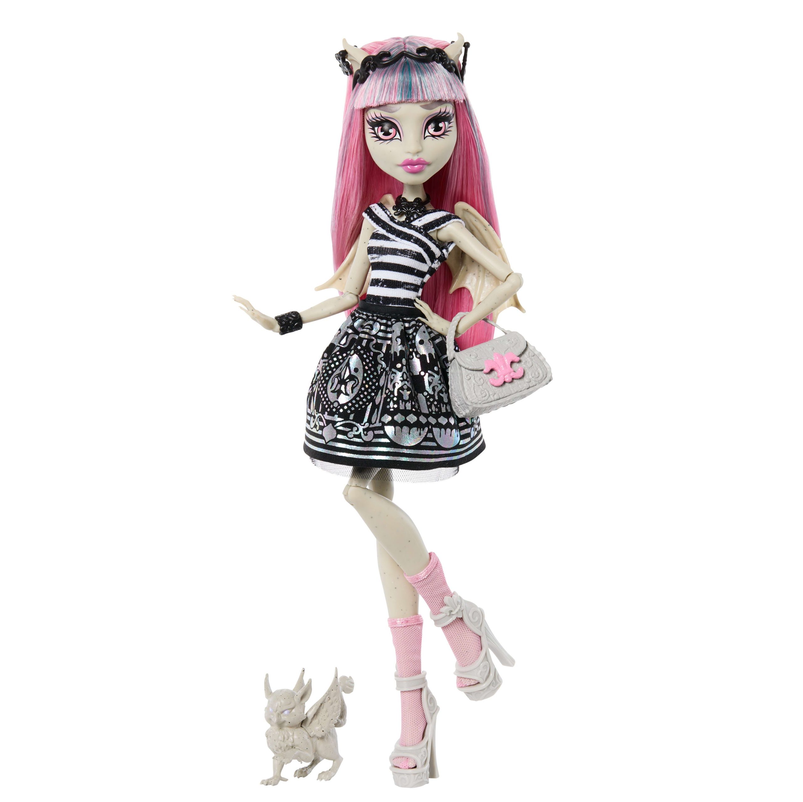 Monster High Boo-Riginal Creeproduction Rochelle Goyle Doll With Diary. Doll Stand And Pet
