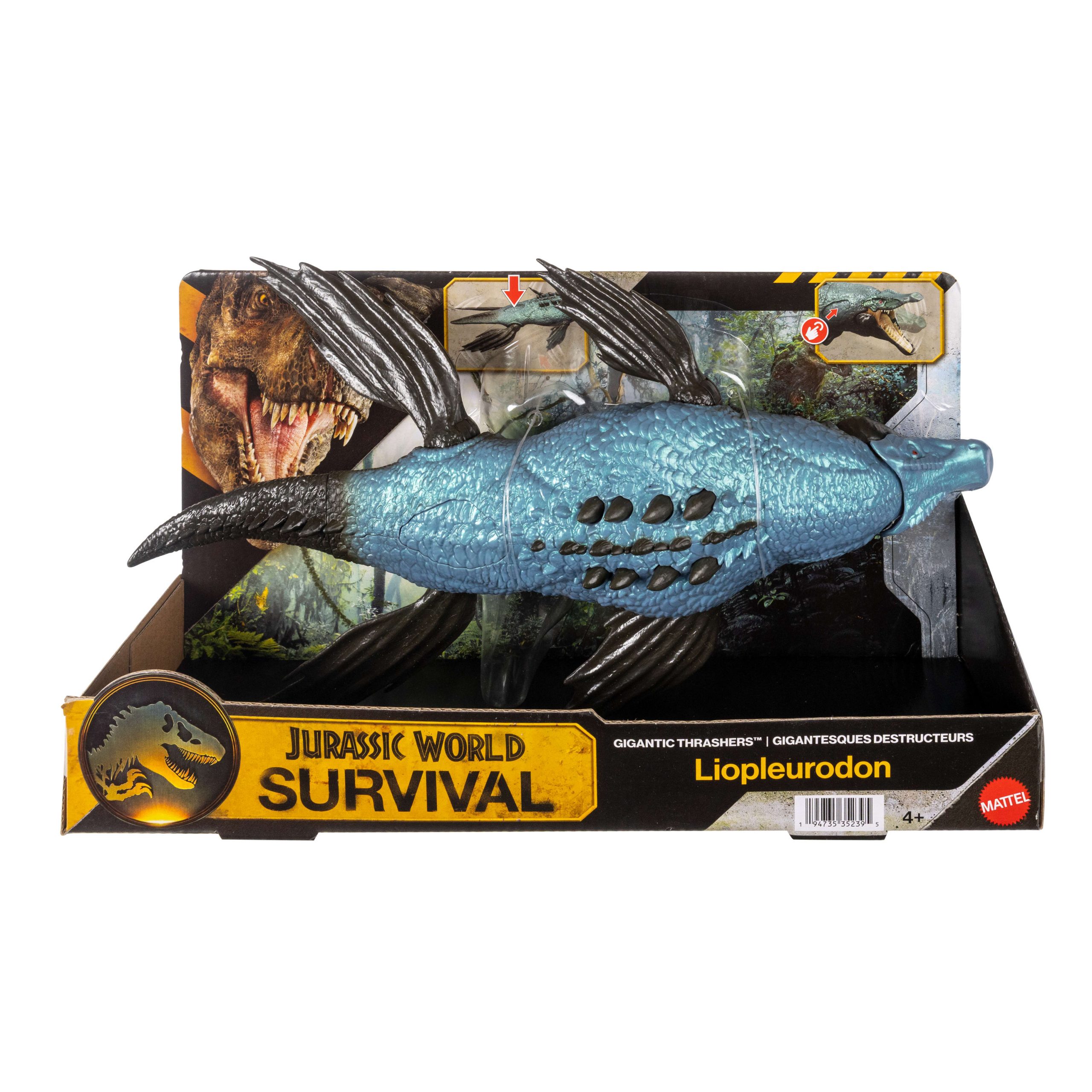 Jurassic World Gigantic Thrashers Liopleurodon Dinosaur Action Figure Toy. 2 Attacks & Evolve Feature - Image 6