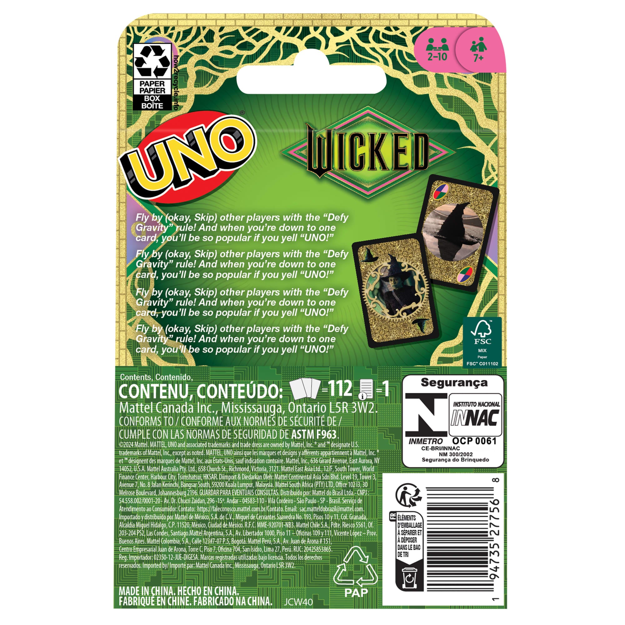 UNO Wicked Card Game For Kid. Adult & Family Nights Inspired By The Movie - Image 4