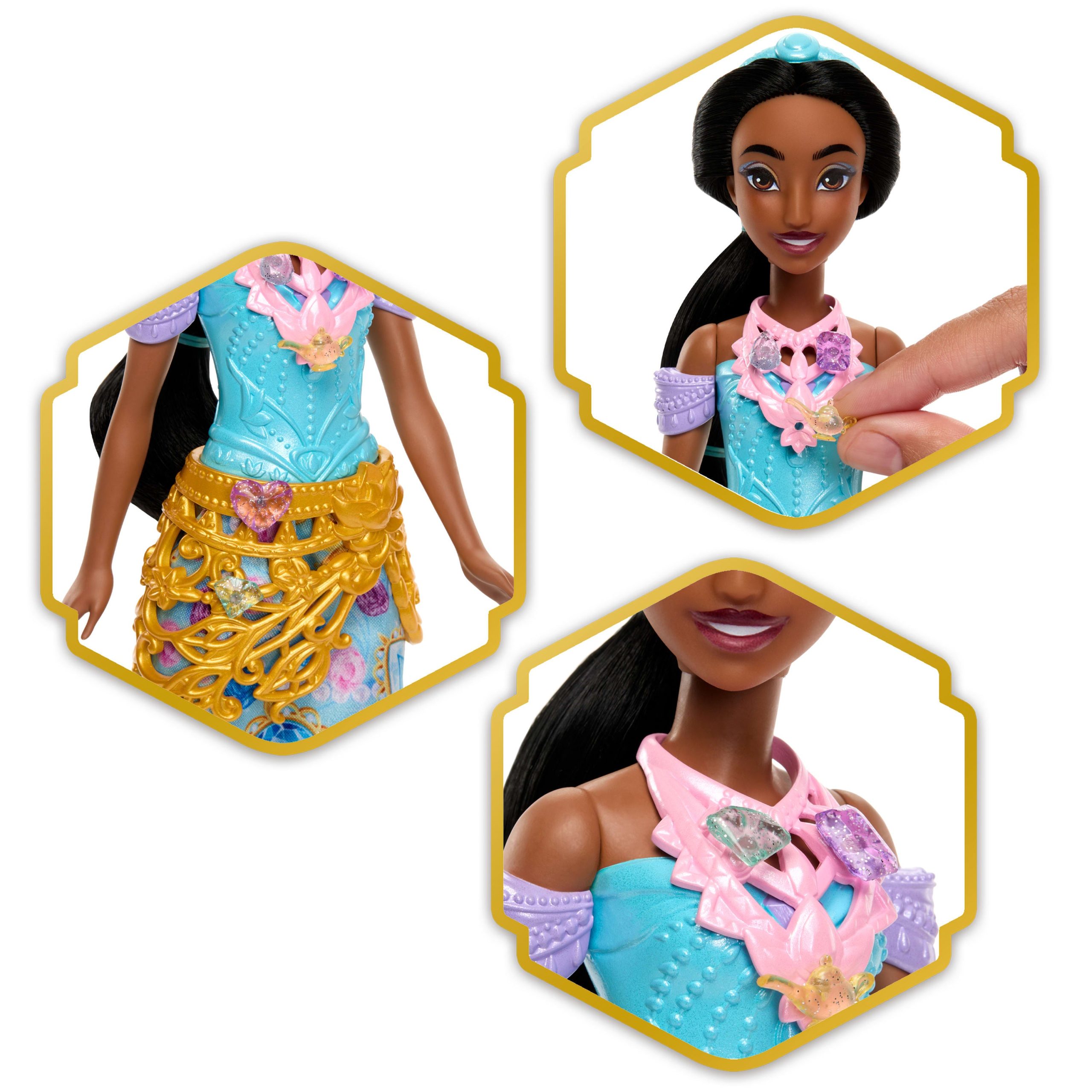Disney Princess Jewel Reveal Jasmine Fashion Doll W/ 8 Surprises including Gem Box & 10 Accessories - Image 4