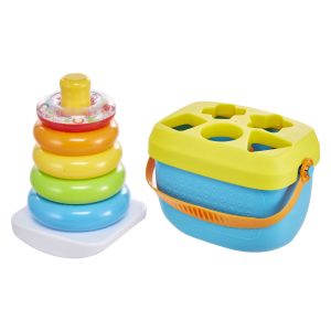 Fisher-Price Gift Set Of 2 Baby Toys. Rock-A-Stack And Baby's First Blocks Set