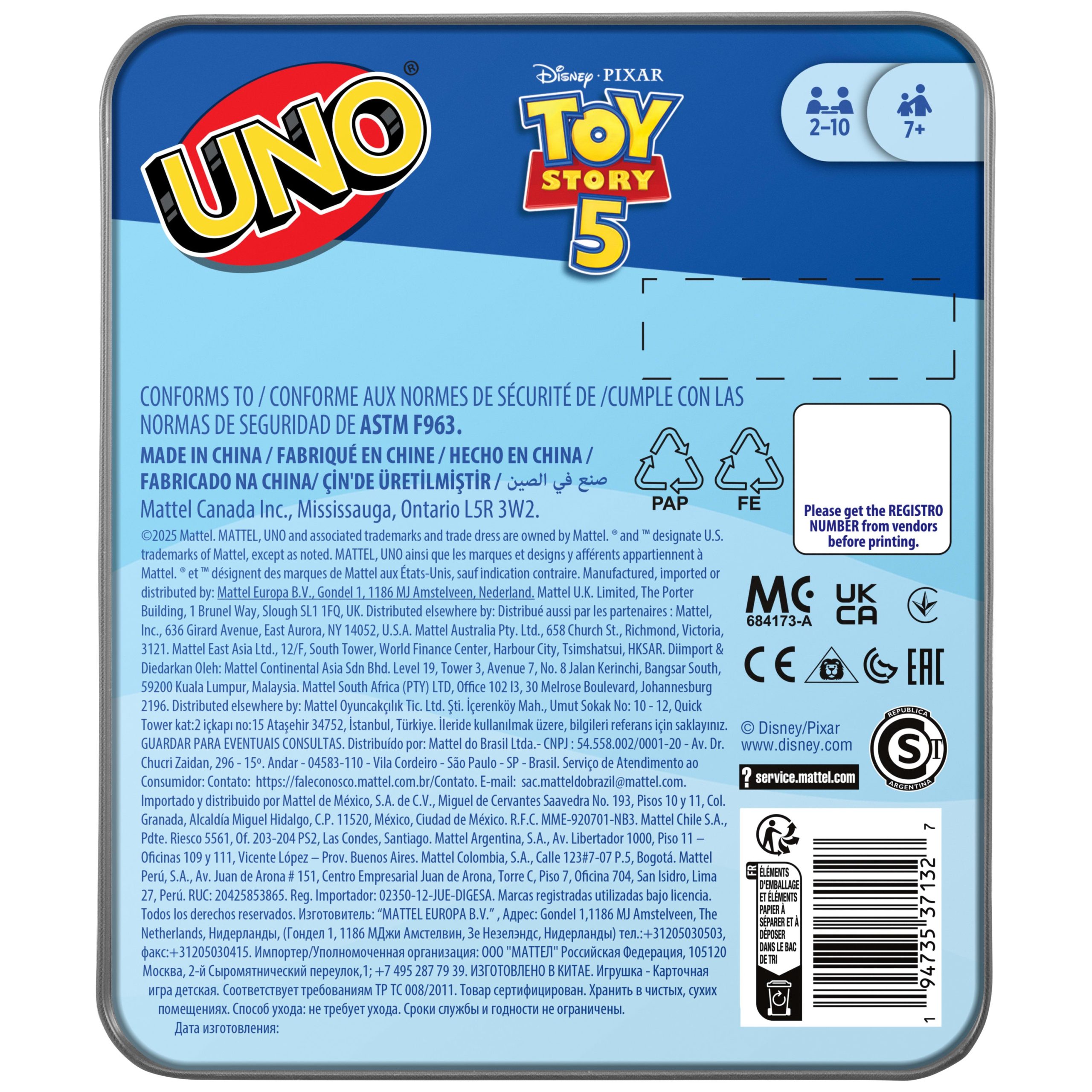 UNO Disney And Pixar Toy Story 5 Card Game For Kid. Adult & Family Nights. Deck Inspired By The Movie - Image 5