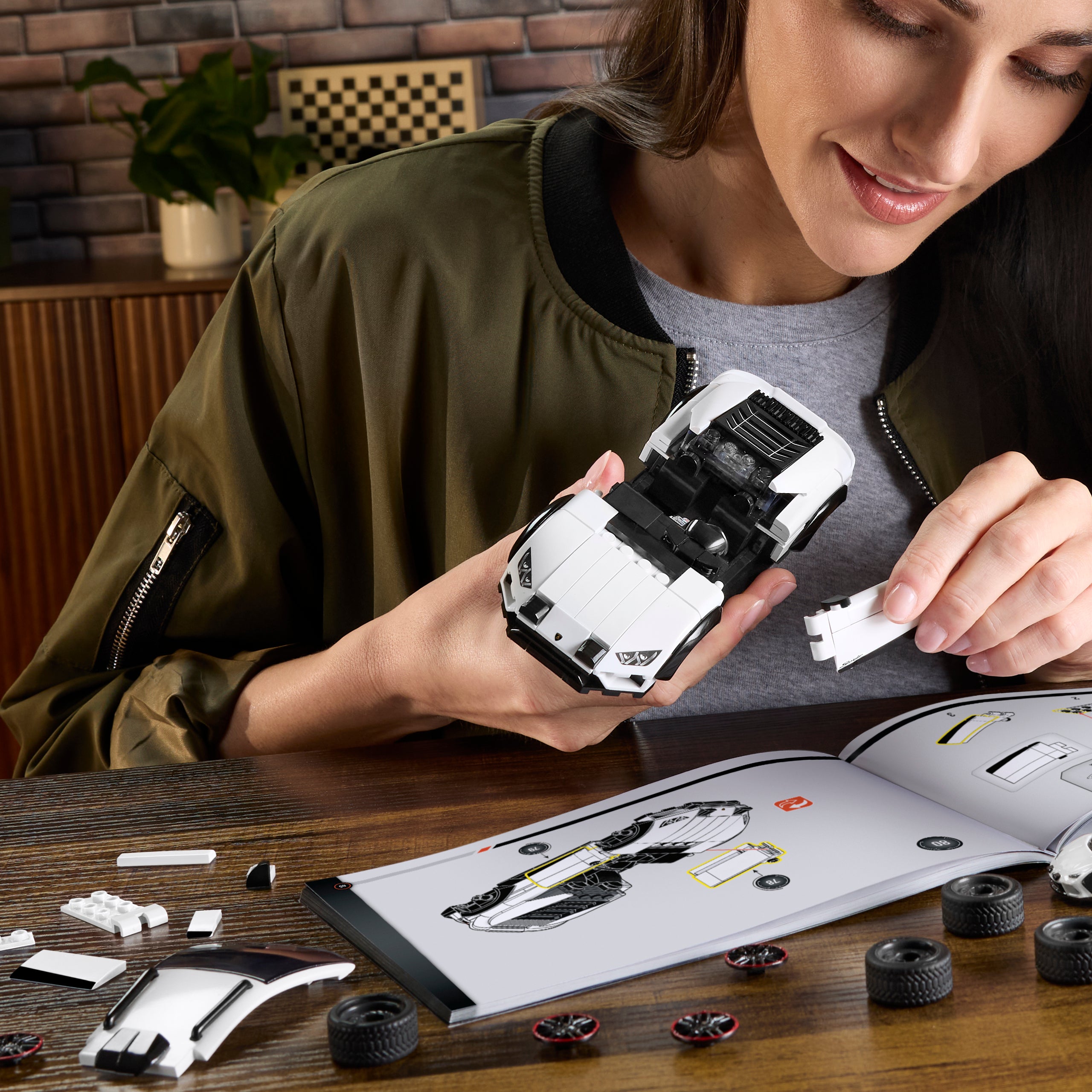 Mattel Brick Shop Hot Wheels Jogo de Construção Speed Lamborghini Huracan Sterrato - Image 2