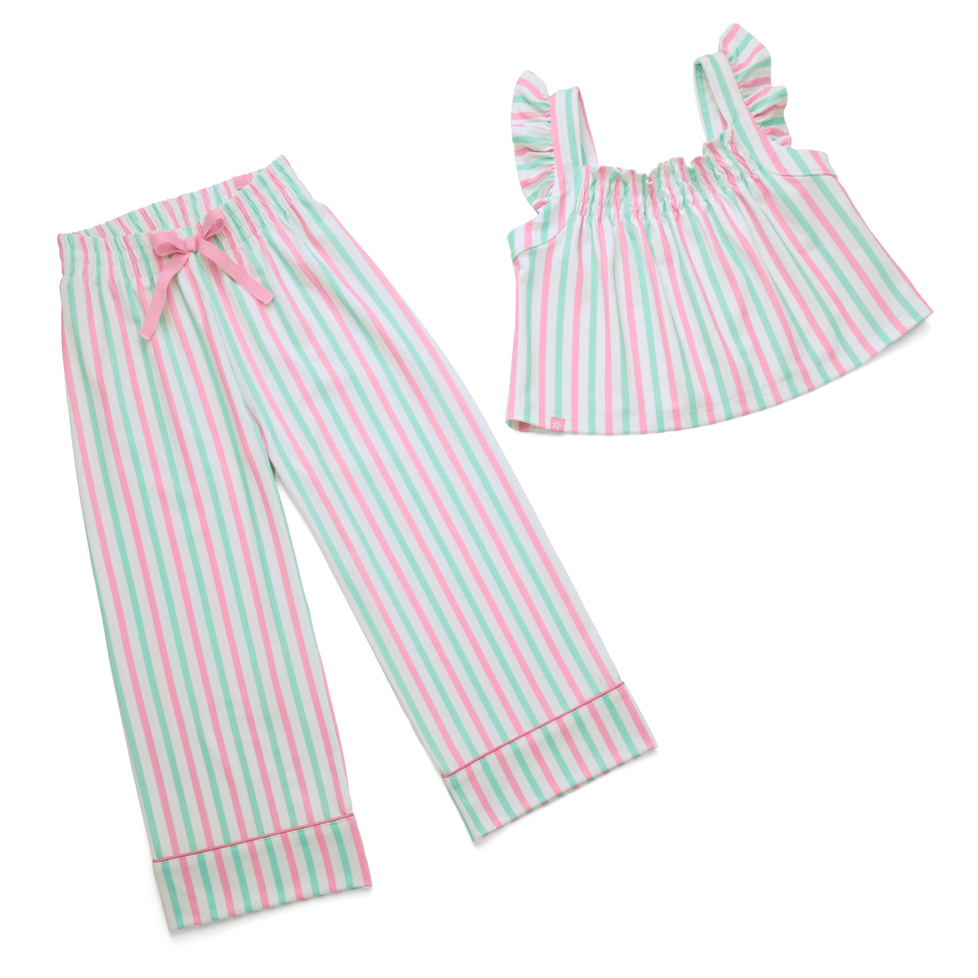 Raquel's™ Coastal Stripes Pajamas for Girls & 18-inch Dolls - Image 7