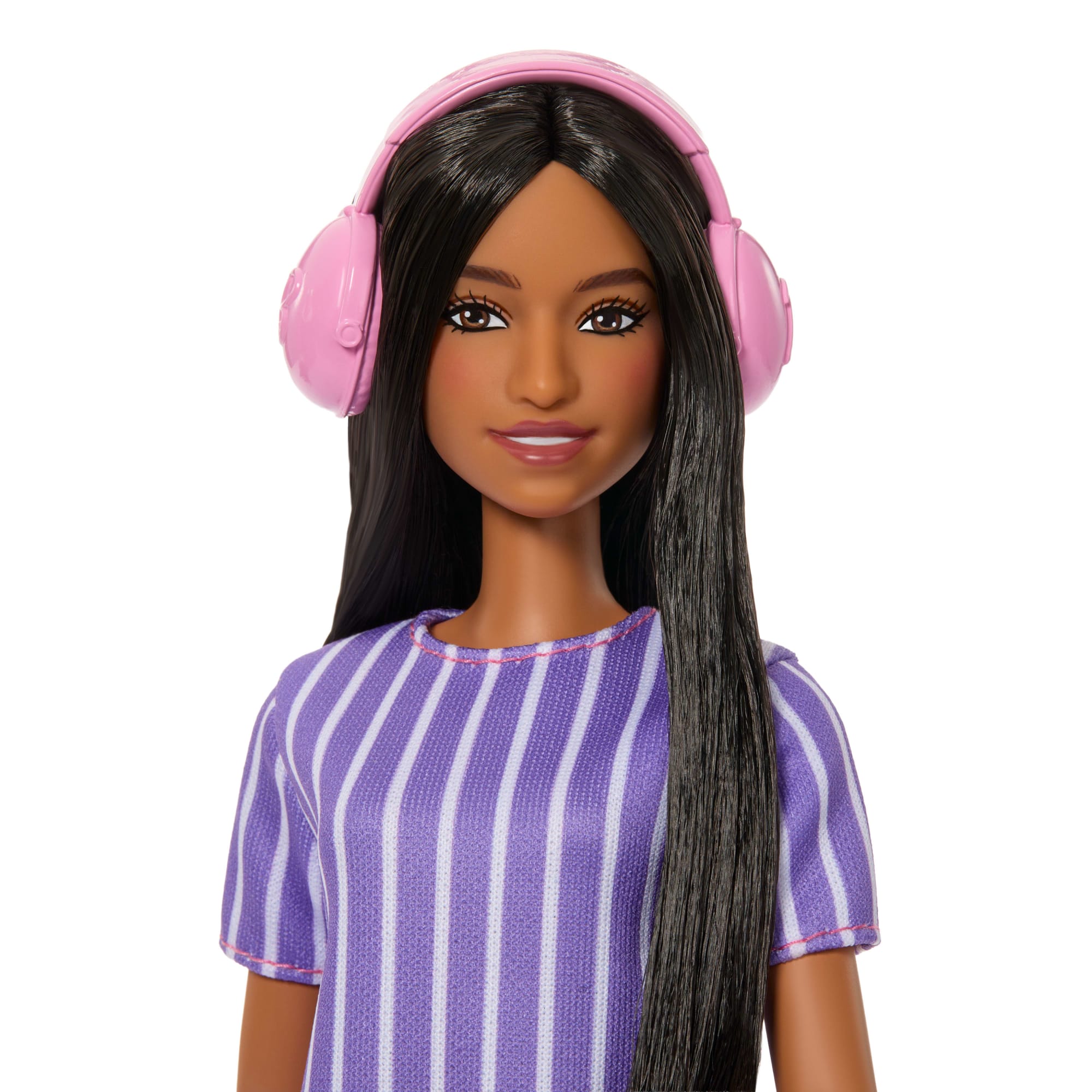 Barbie Fashionistas Doll #245 in Purple Striped Dress. Autistic Barbie With Accessories - Image 3