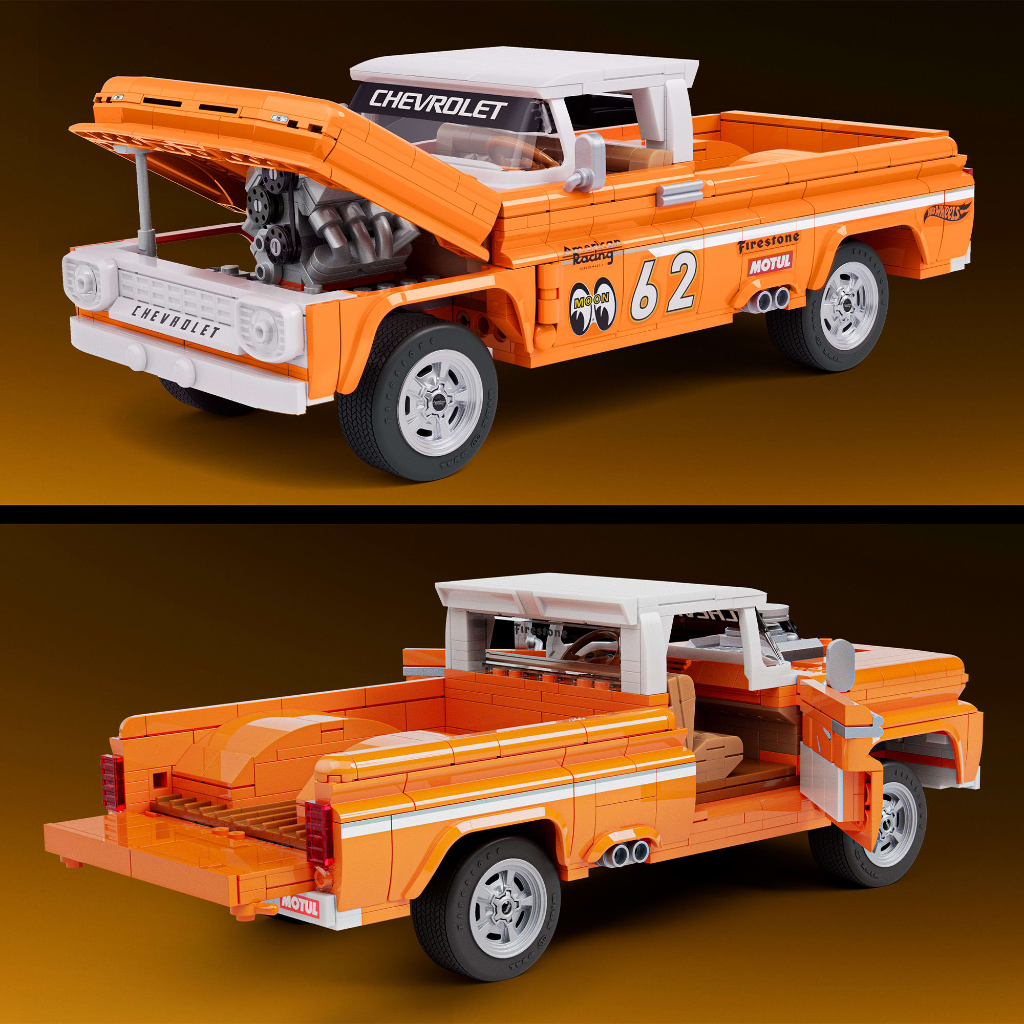 Mattel Brick Shop Hot Wheels Custom '62 Chevy Pickup Building Set - Image 6