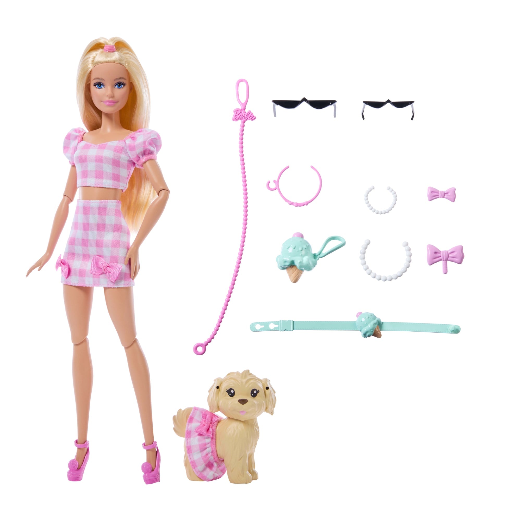 Barbie Twinning Looks Fashion Doll With Pet Dog. Matching Pink Clothes & Accessories. Blonde - Image 6