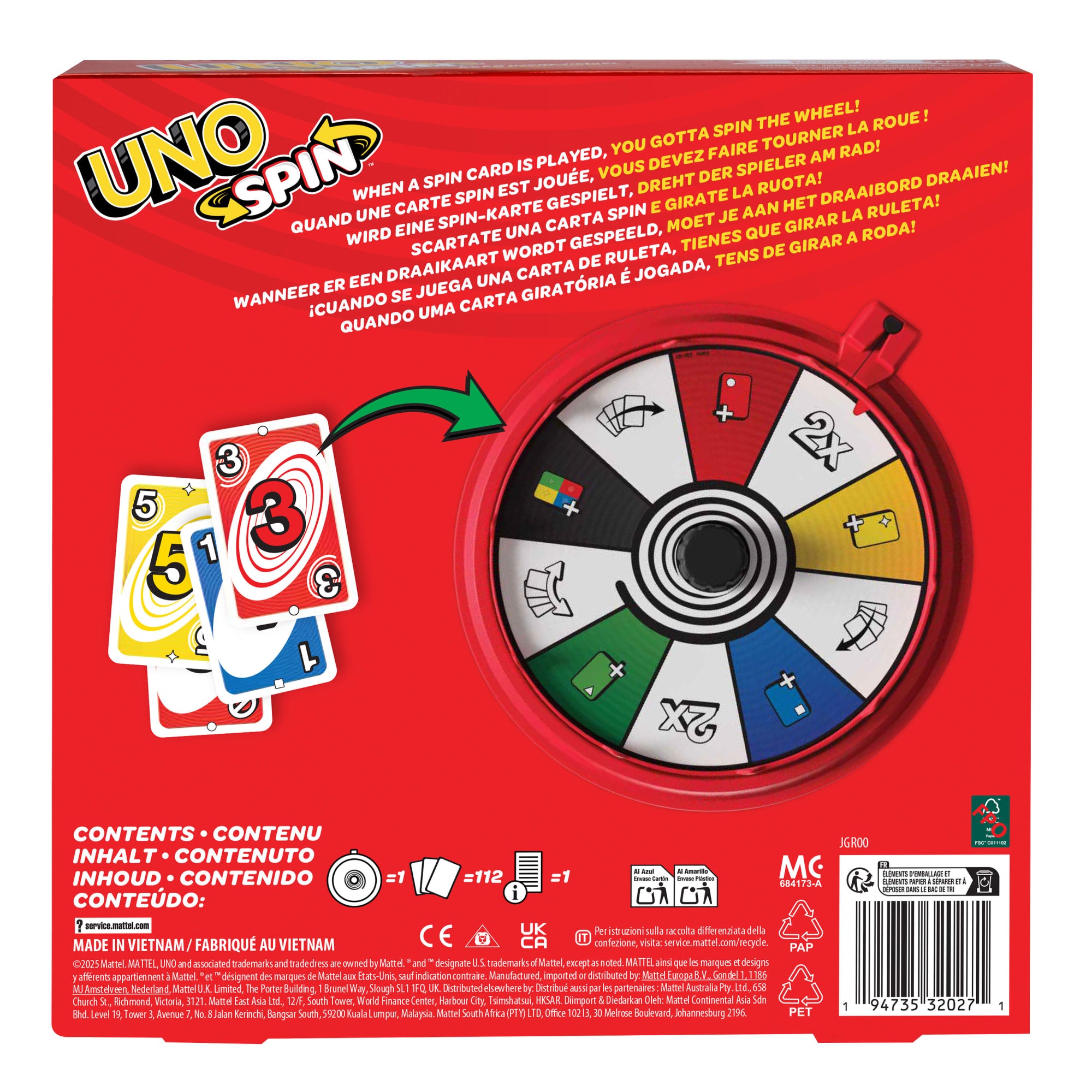 UNO Spin Card Game For Kid. Adult & Family Nights. Classic Play With Spinner - Image 3