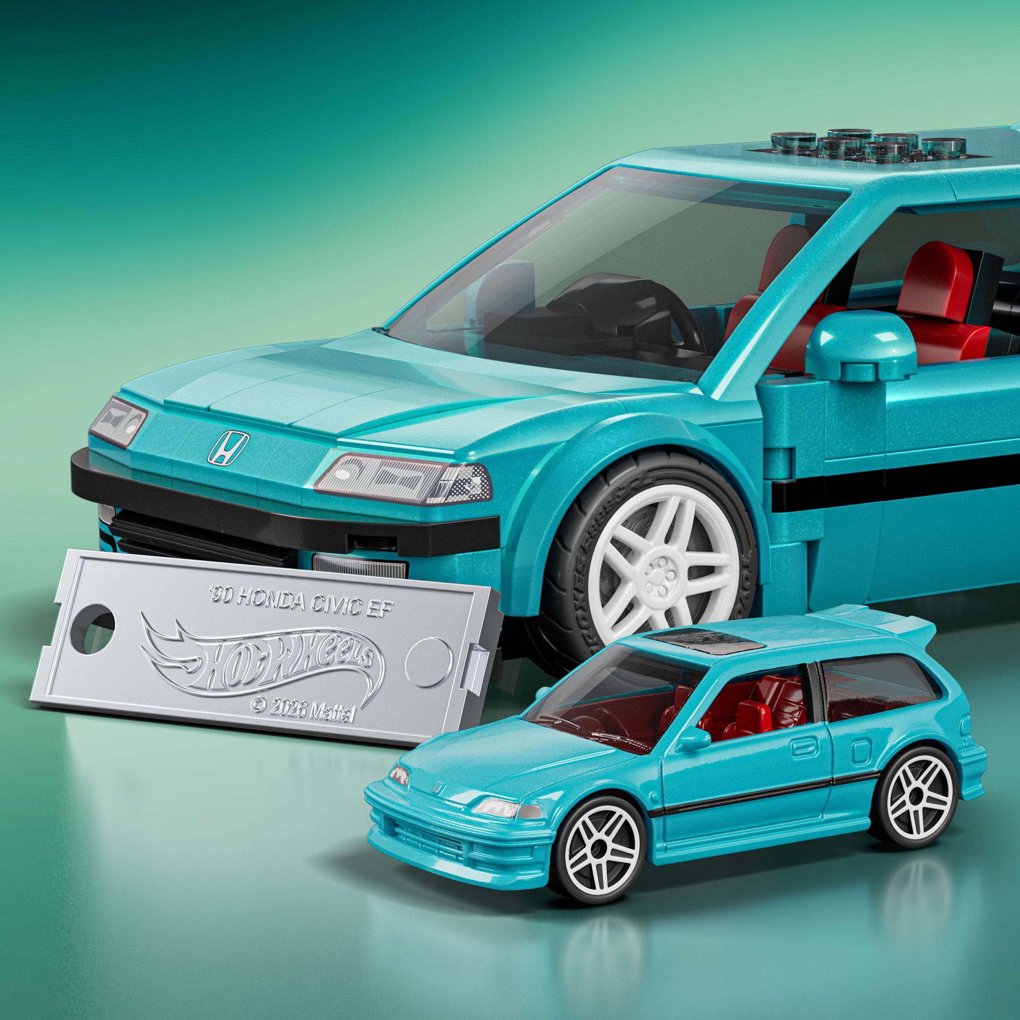 Hot Wheels Coffret Mattel Brick Shop Série Speed Custom Honda Civic Ef de 1990 - Image 5