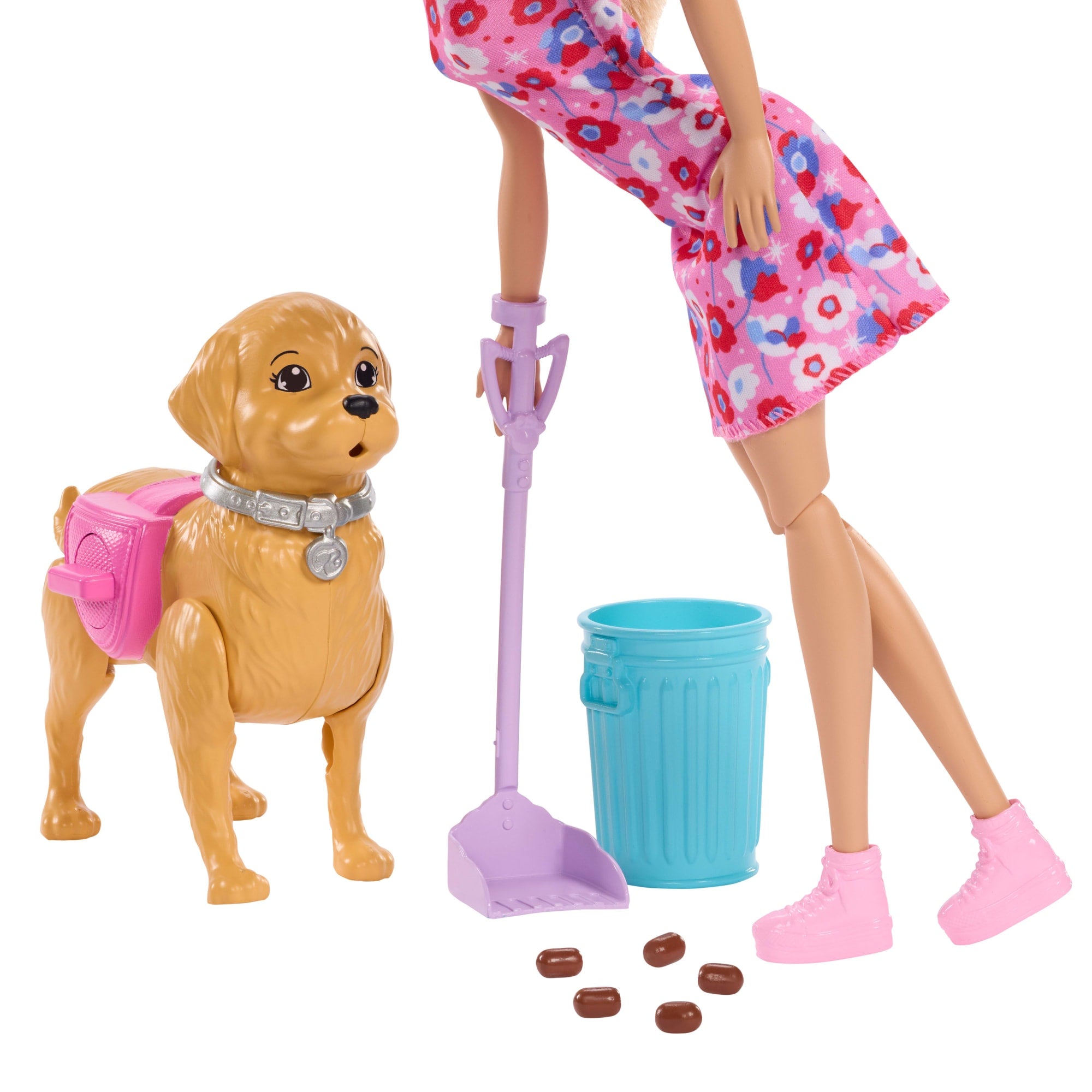 Barbie Malibu Walk & Potty Pup Toy Set. includes Doll. Walking Pet Dog With Potty Feature. & Accessories - Image 4