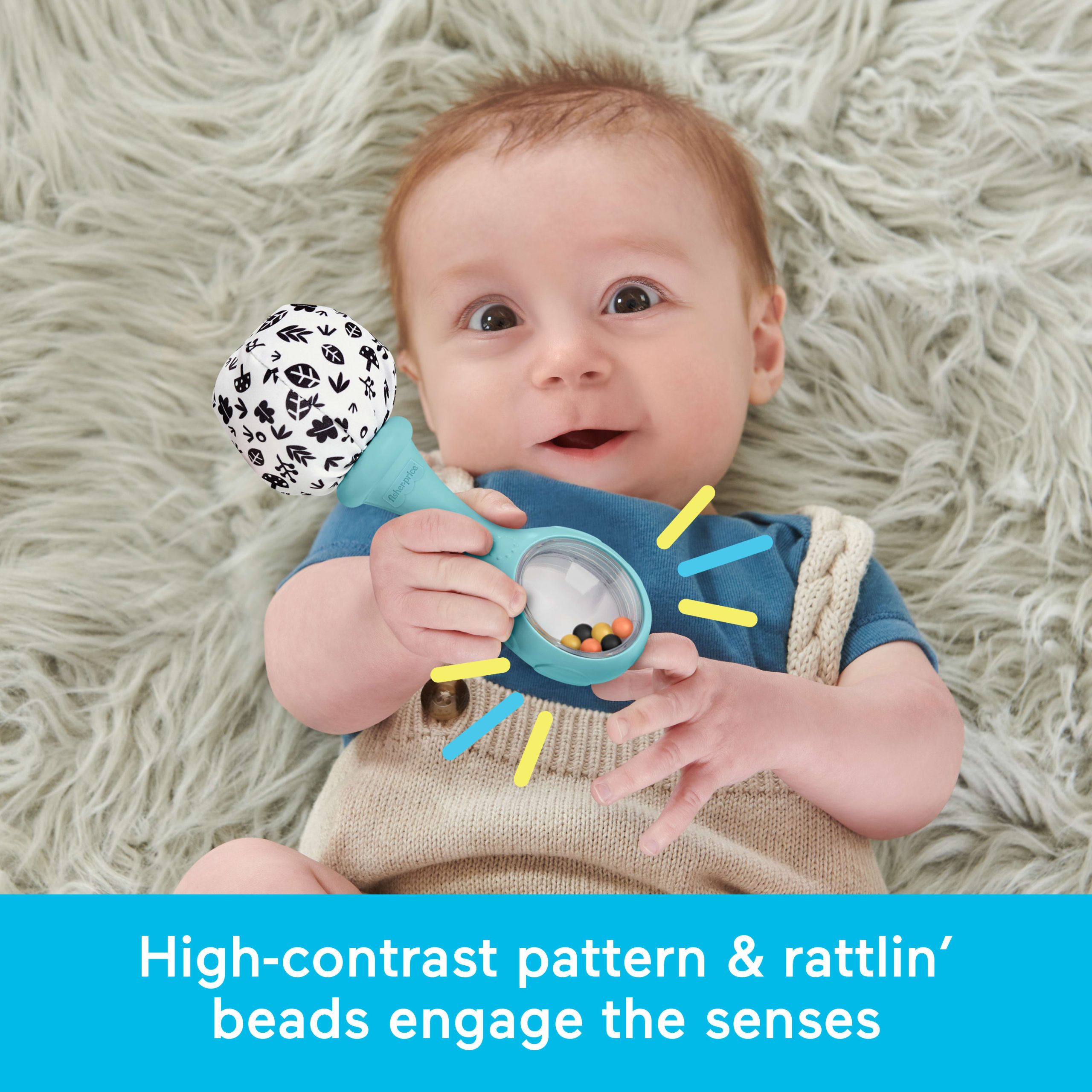 Fisher-Price Baby Rattle 'n Rock Maracas Toys. Set Of 2 For Infants 3+ Months. High Contrast - Image 4