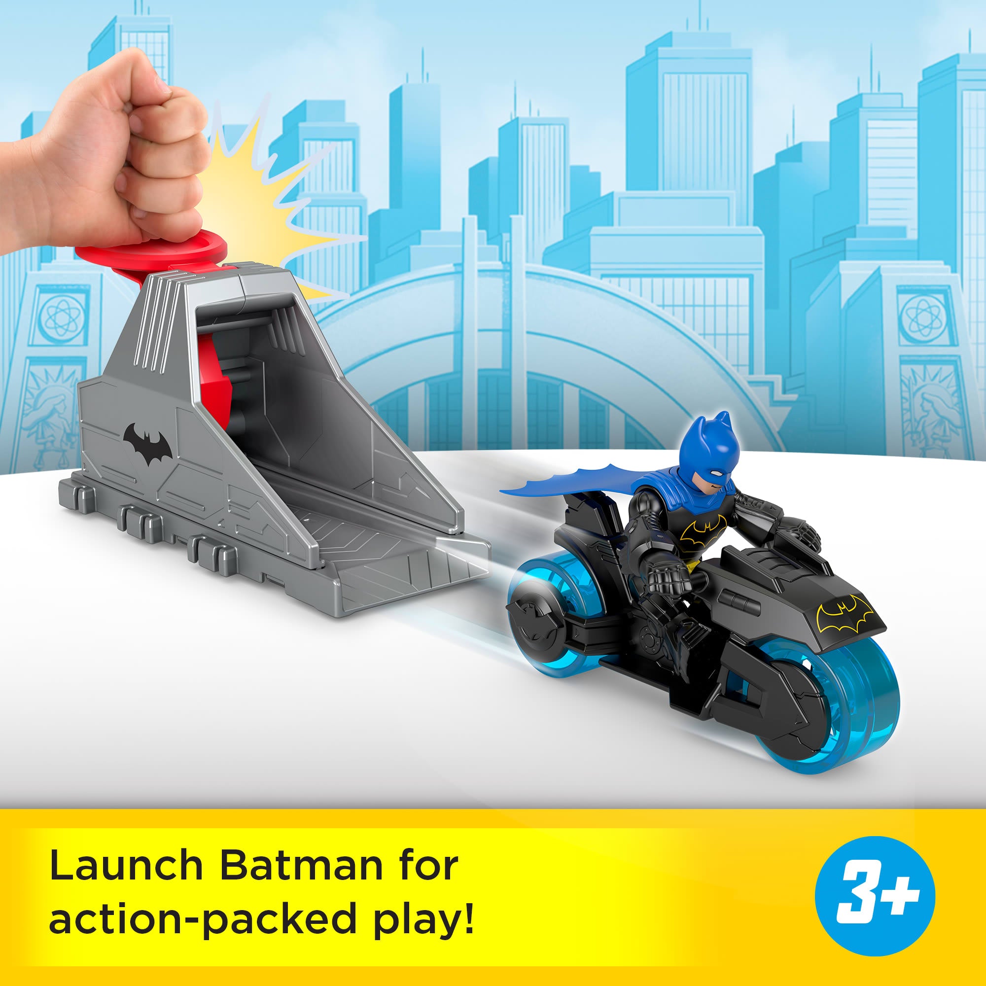 Imaginext DC Super Friends Launcher Set With 3-Inch Batman Action Figure. Toy Vehicle & Housing Unit - Image 3