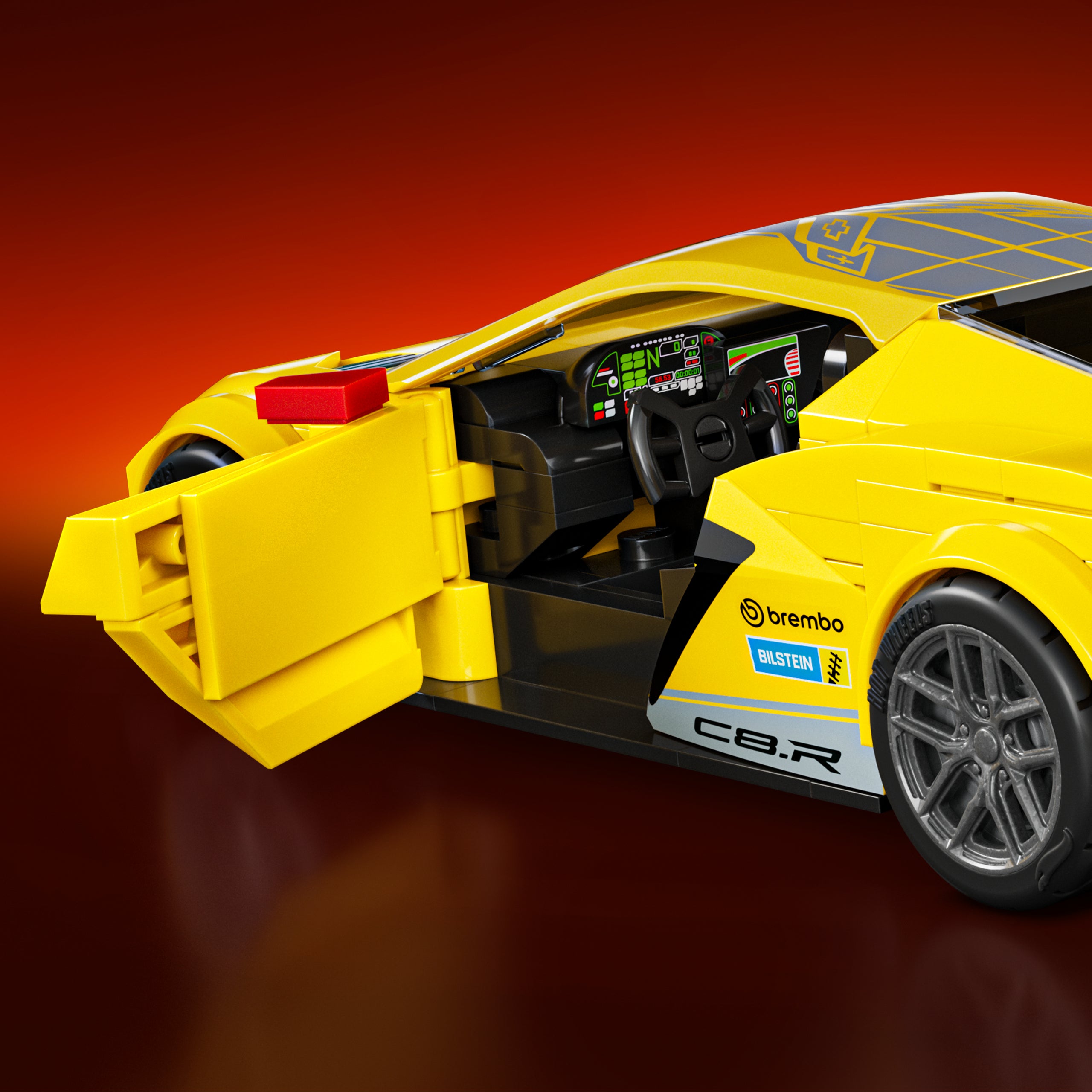 Mattel Brick Shop Hot Wheels '20 Corvette C8.R Building Toy Kit - Image 6