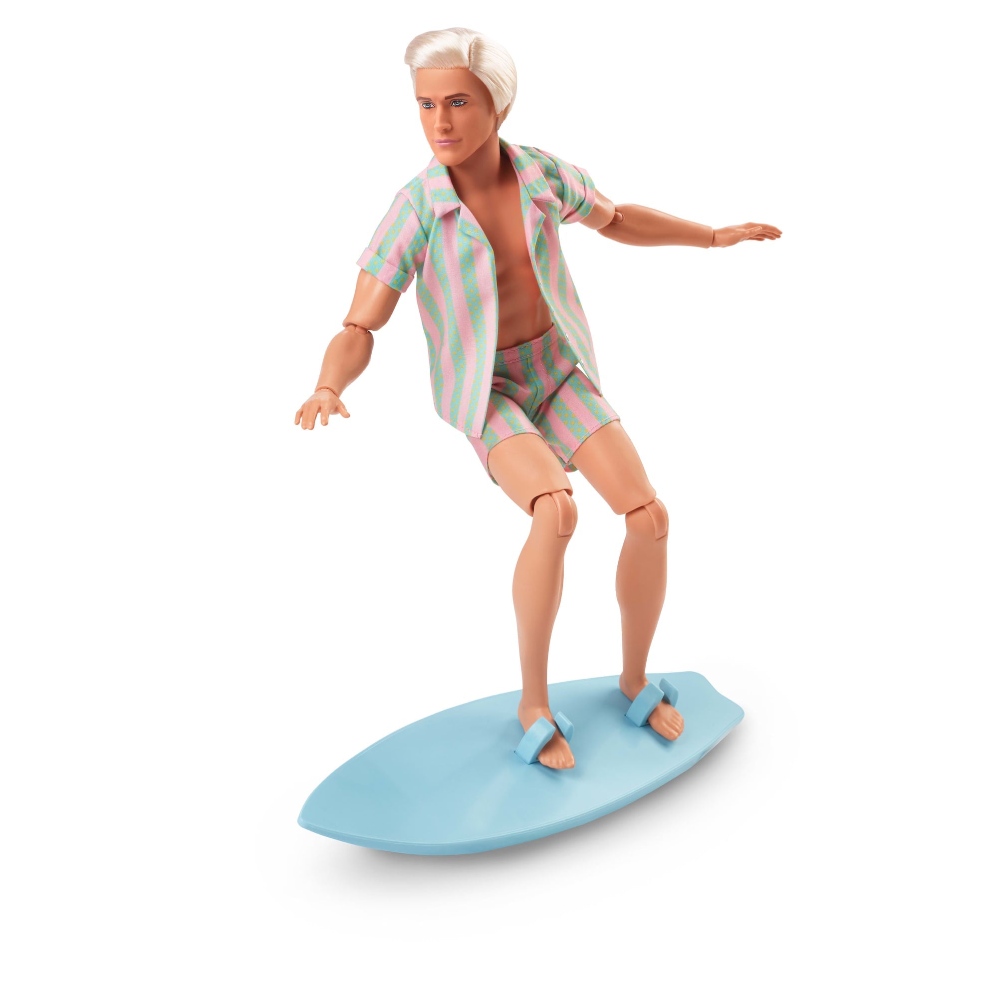 Barbie The Movie Ken Doll Wearing Pastel Striped Beach Matching Set - Image 3