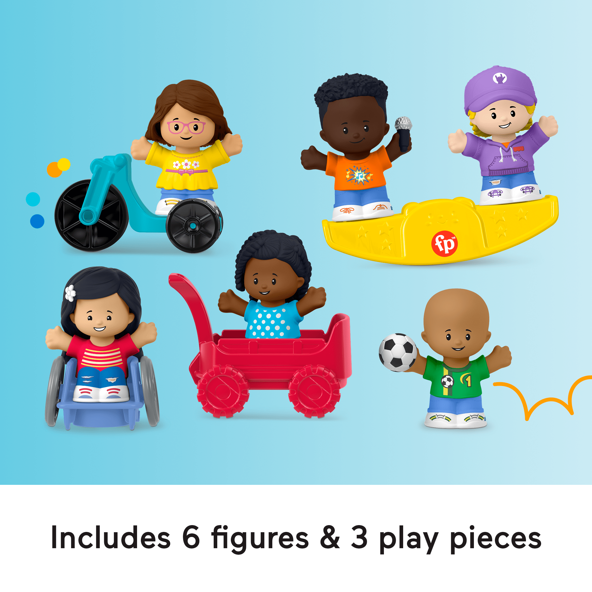 Fisher-Price Little People Play For All Figure And Accessory Pack For Toddlers. 9 Pieces - Image 5