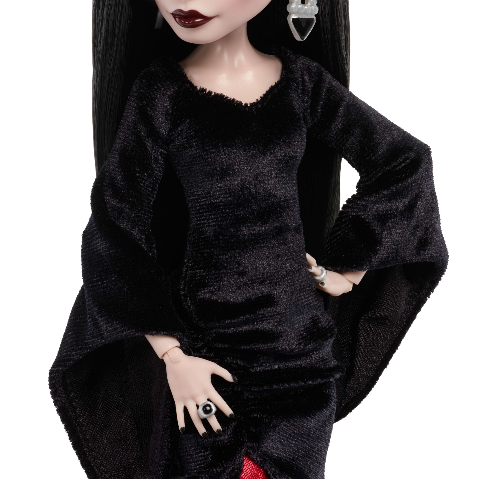 Monster High X Wednesday Collectible Doll. Morticia Addams in Black Velvet Dress - Image 4