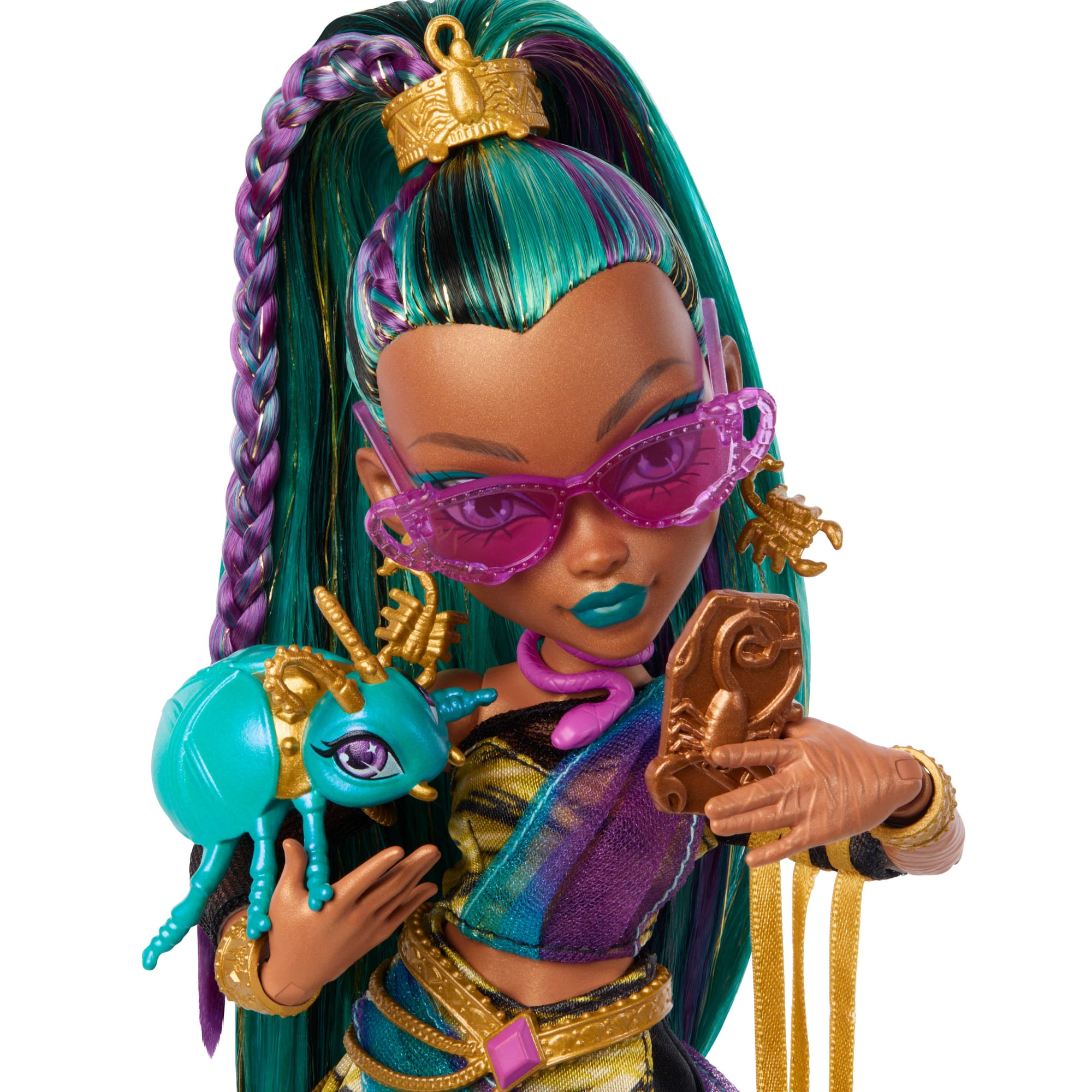 Monster High Nefera De Nile Doll With Pet Scarab Lavish And 7 Accessories Like Purse And Snacks - Image 4