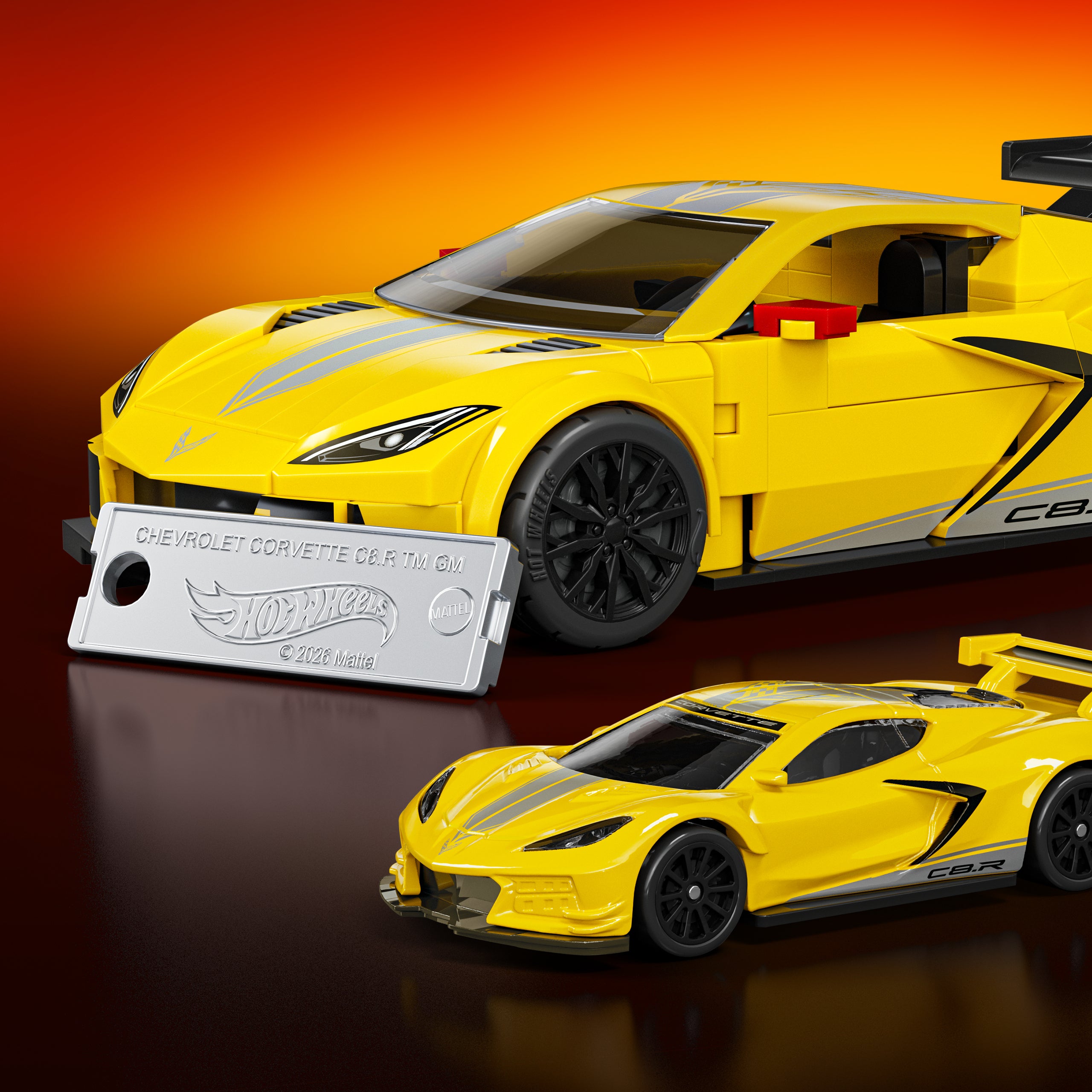 Mattel Brick Shop Hot Wheels '20 Corvette C8.R Building Toy Kit - Image 5