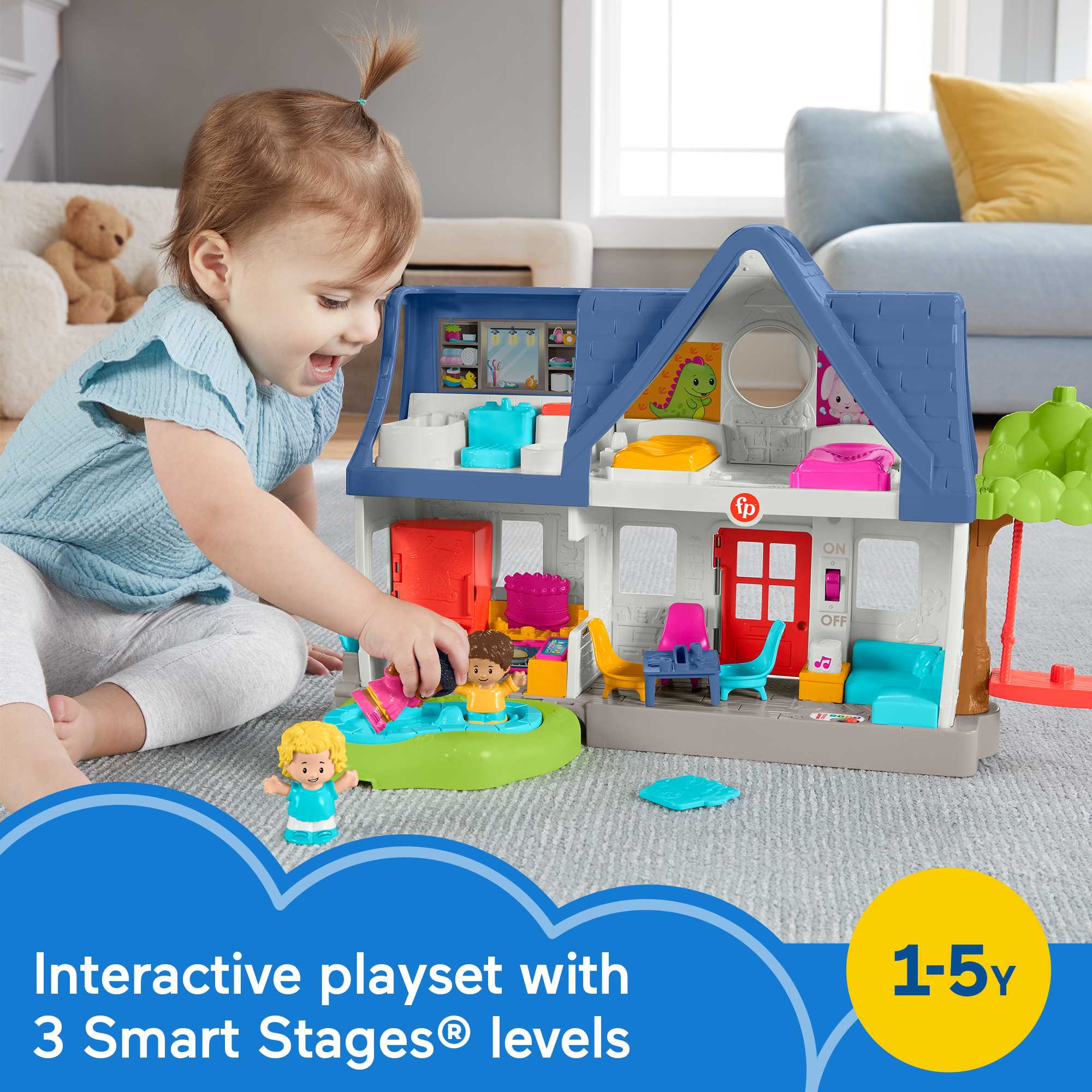Little People Toddler Learning Toy. Playset With Figures And Music. Friends Together Play House - Image 3