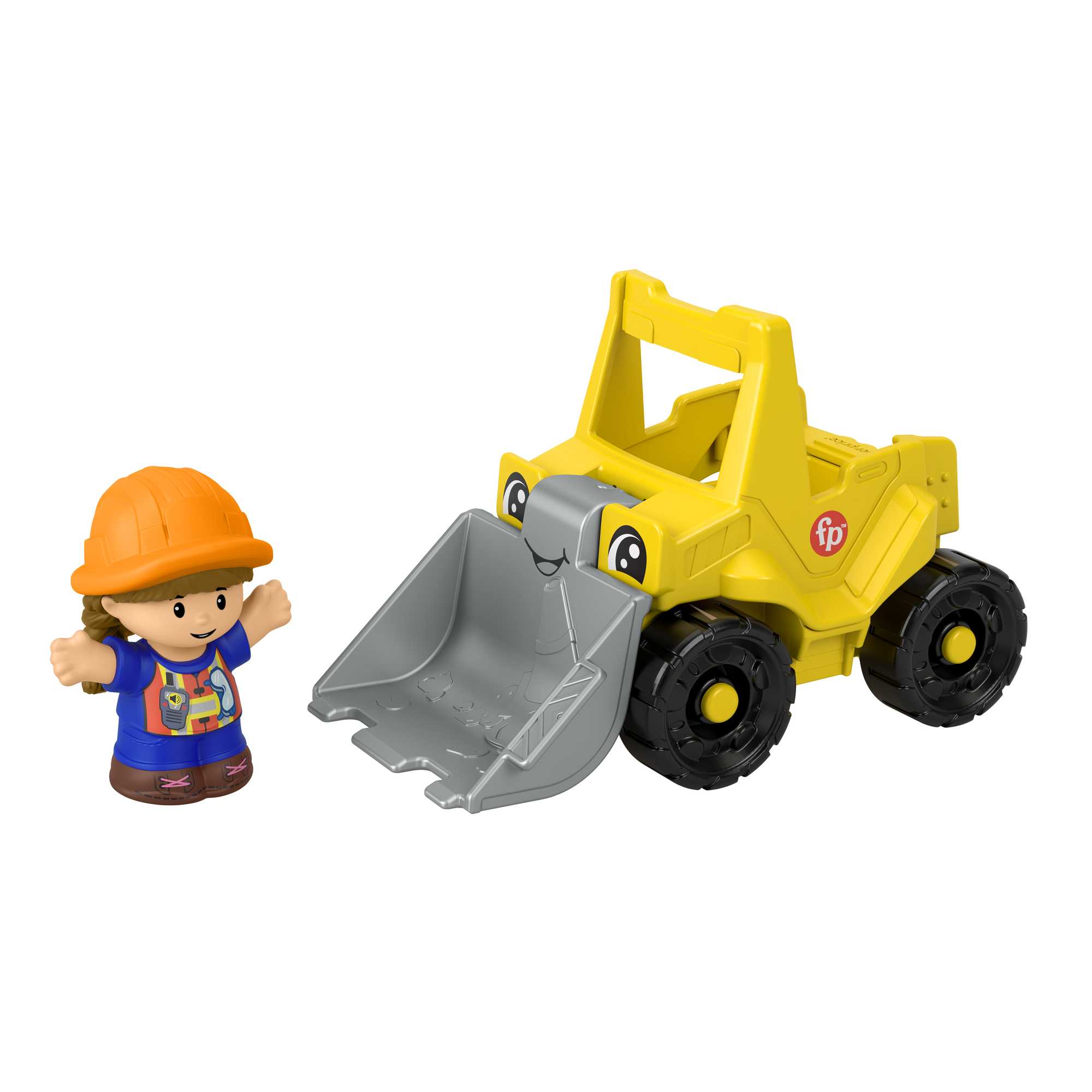 Fisher-Price Little People Bulldozer Construction Toy & Figure Set For Toddlers. 2 Pieces