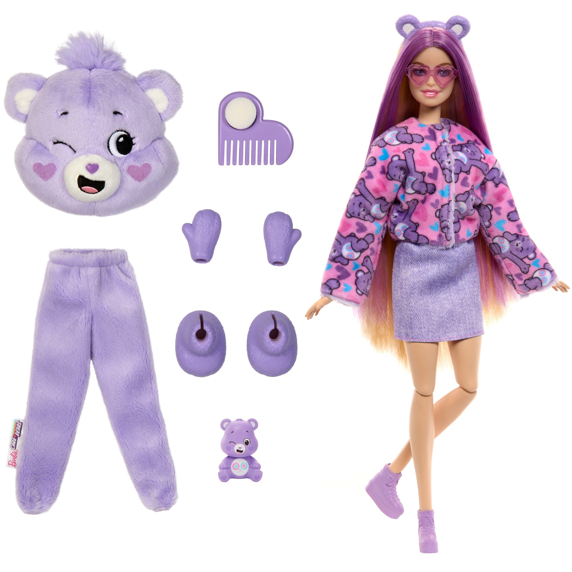 Barbie Cutie Reveal Care Bears Series Doll & Accessories in Share Bear Plush Costume. 10 Surprises - Image 6