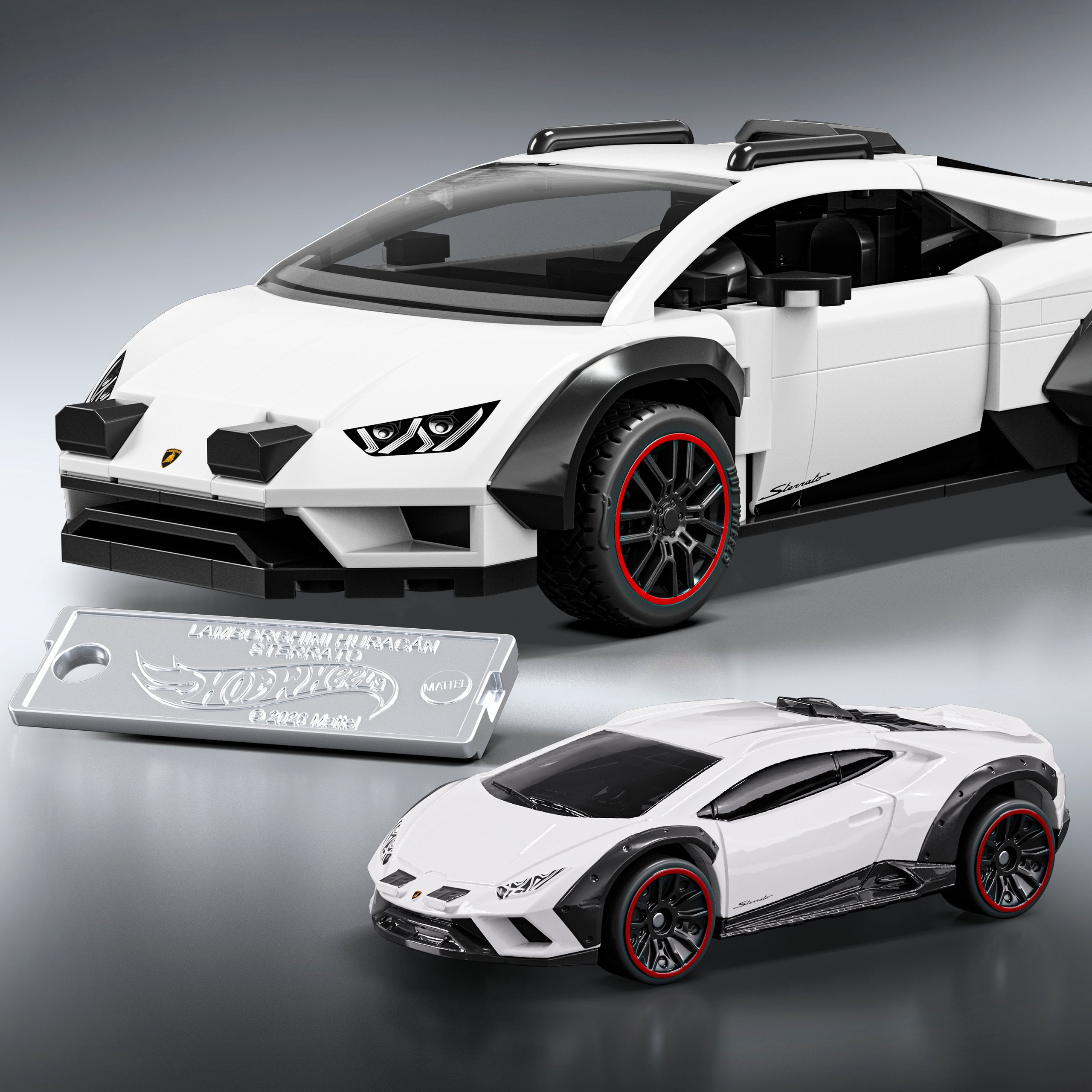 Mattel Brick Shop Hot Wheels Jogo de Construção Speed Lamborghini Huracan Sterrato - Image 5